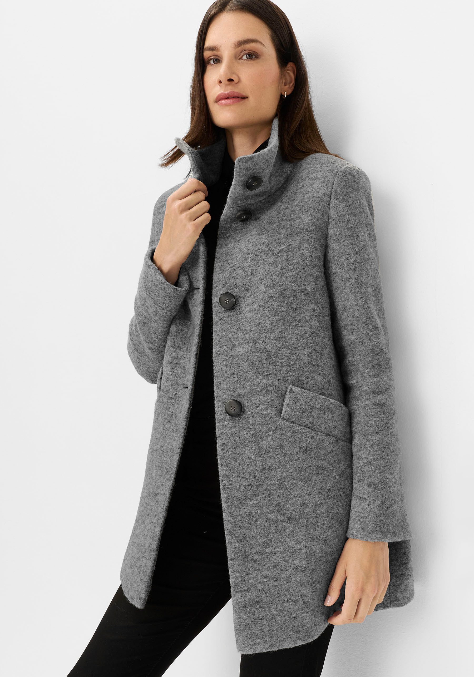 Fuchs Schmitt Wollmantel Wollmantel Mit Rundhalsausschnitt