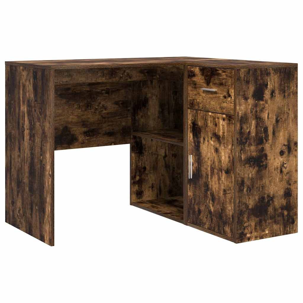 vidaXL Schreibtisch Eck-Schreibtisch mit Schubladen Räuchereiche 102 x 88 x 75 cm (1-St)
