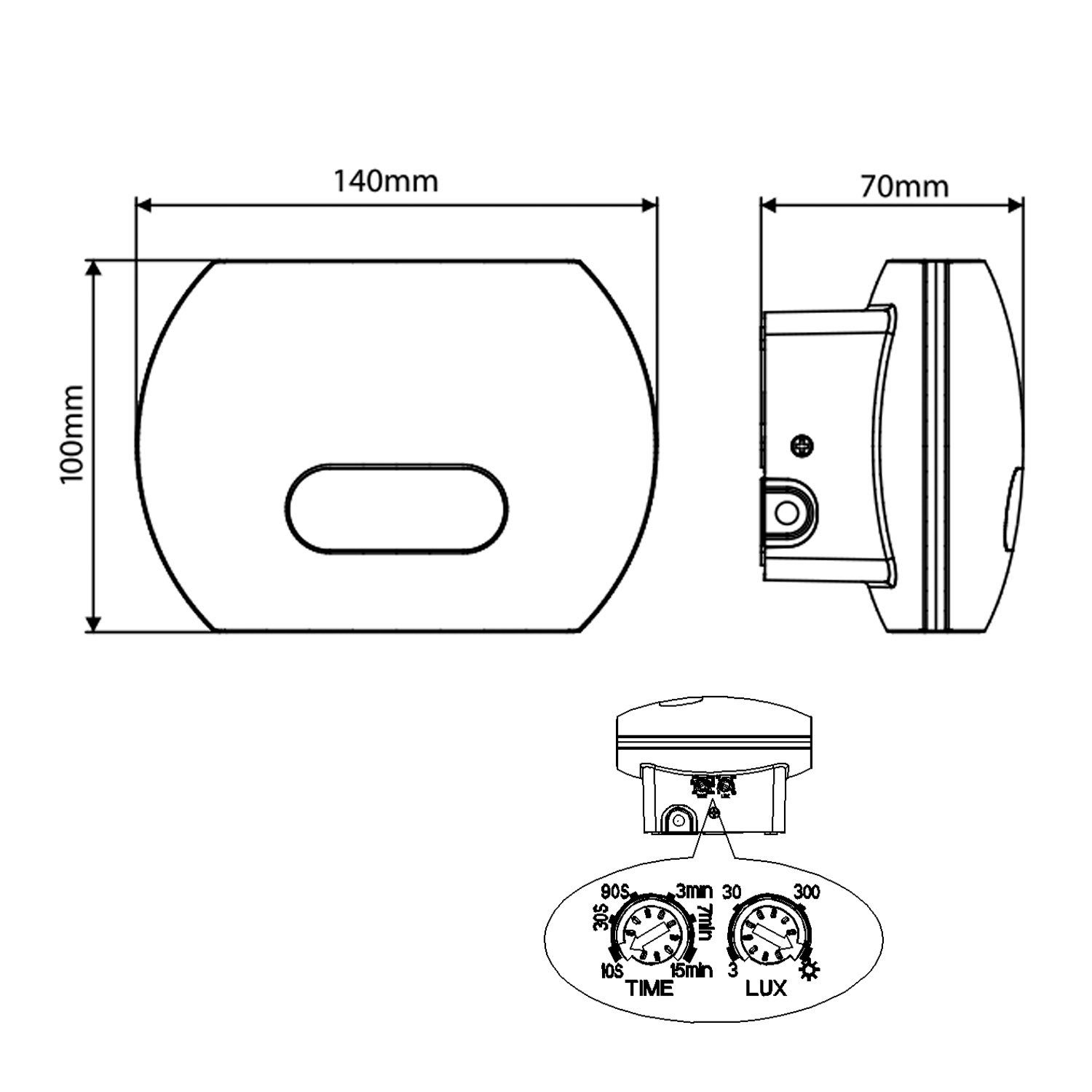 Dämmerungsensor Wandleuchte MCE366, Neutralweiß, 20W, Maclean [einstellbar], IP65 LED