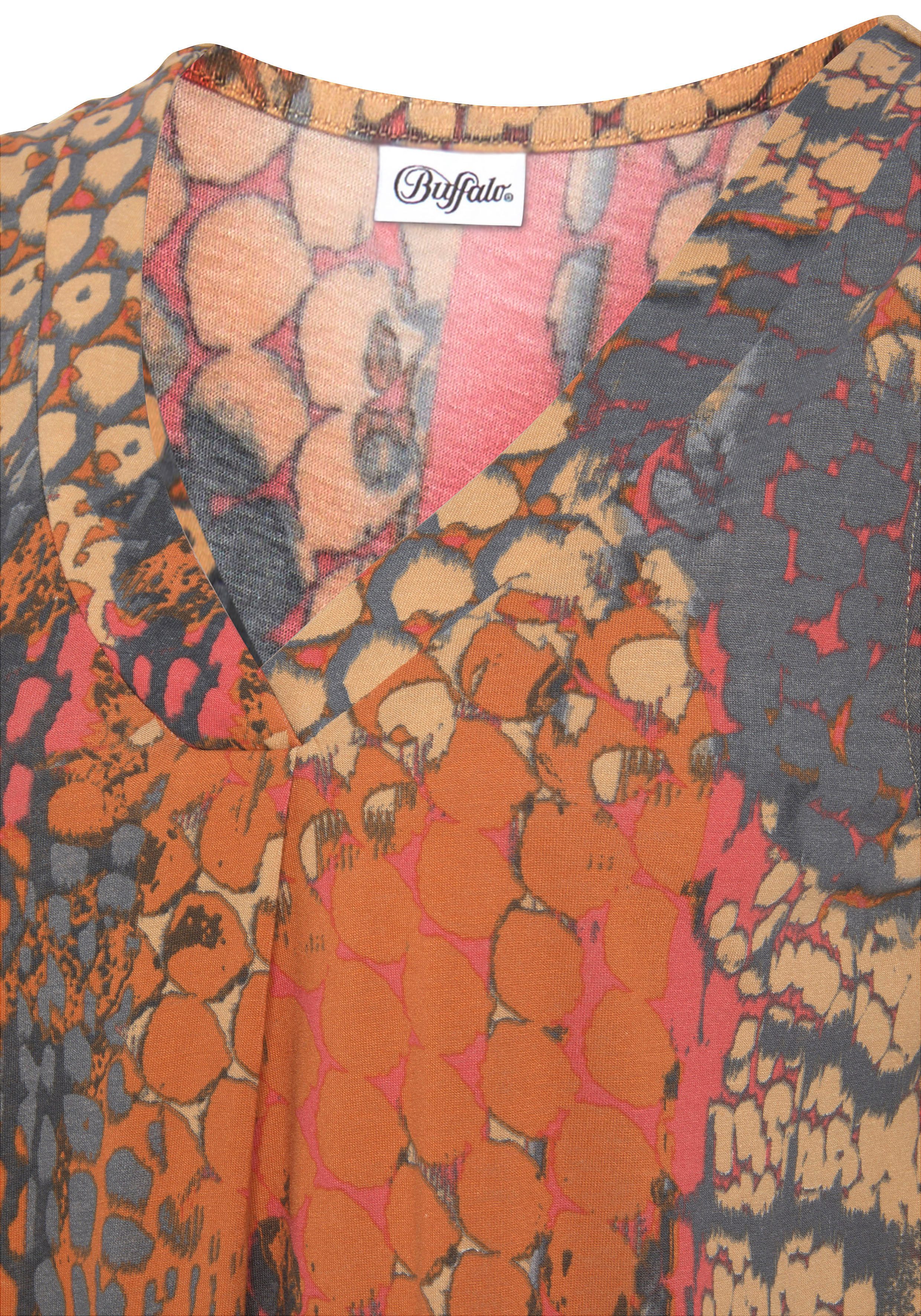 Buffalo Strandtop mit Animalprint, sommerliches Blusentop mit V-Ausschnitt