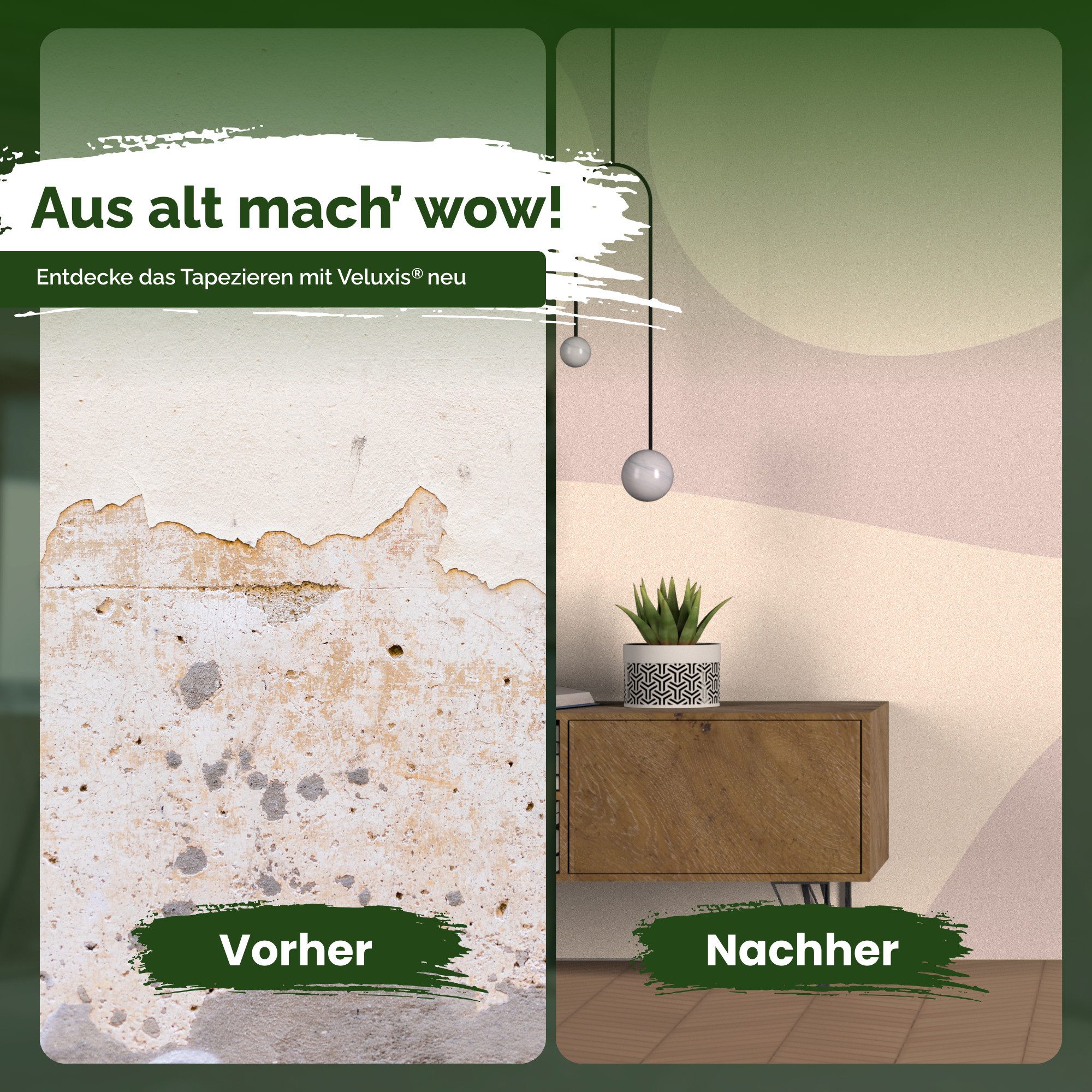 Veluxis Kleister Veluxis® Vliestapetenkleister, (1-tlg), Starke Klebkraft, fleckenfrei & korrigierbar, 1 Beutel = 30 qm