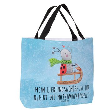 Mr. & Mrs. Panda Shopper Smörle Rodeln - Eisblau - Geschenk, Freizeittasche, Schlittenfahren, (1-tlg), Trendiges Design