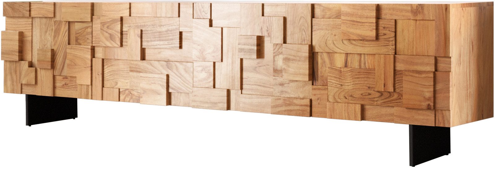 DELIFE Lowboard Puzzle, Akazie Natur 220 günstig online kaufen
