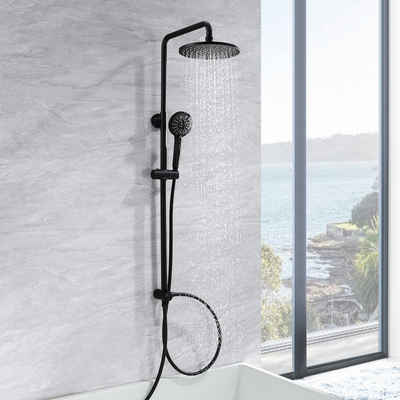 CECIPA Duschsystem Duschset Schwarz Duschsystem ohne Armatur Mit 3 Modus Duschkopf