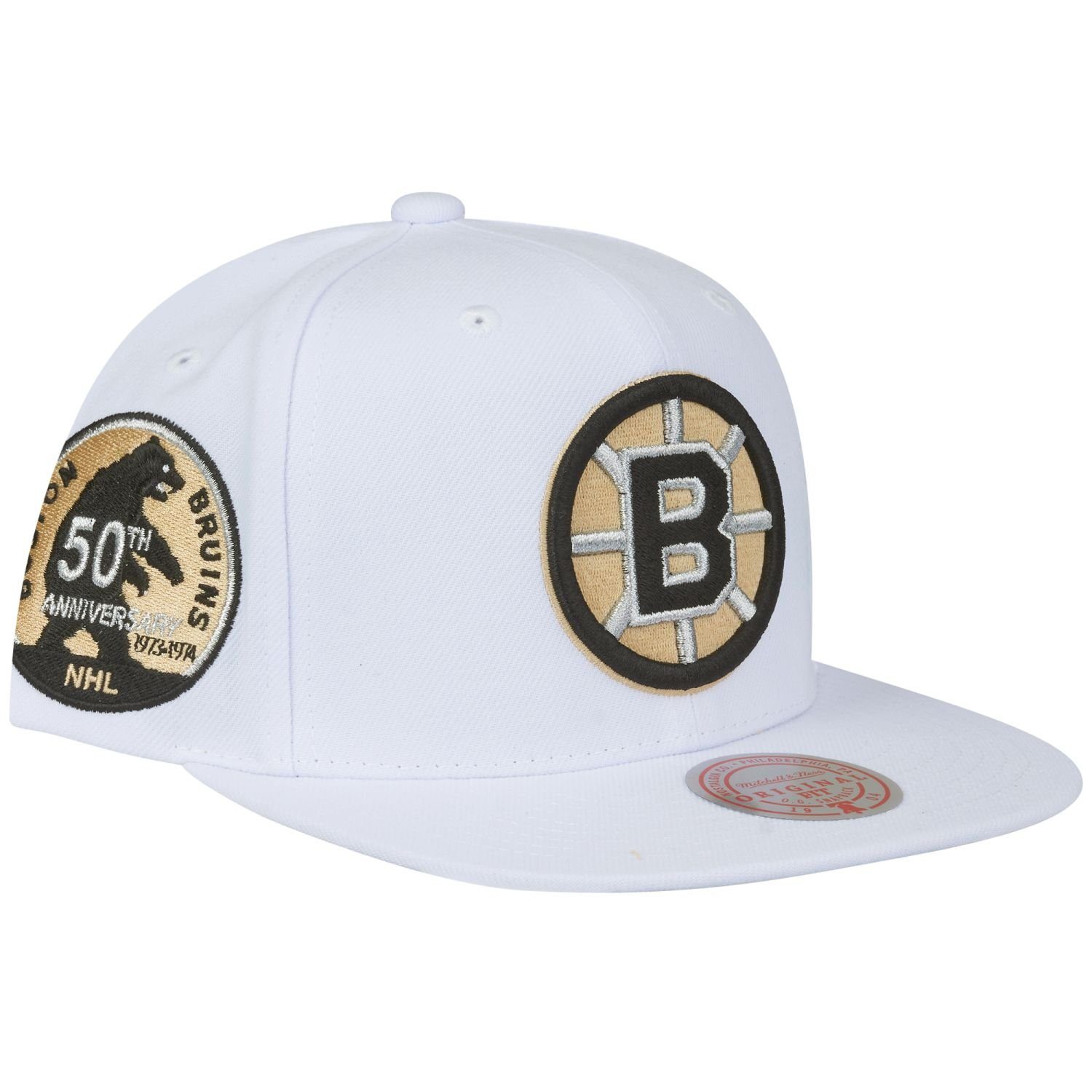 Mitchell & Ness Snapback Cap WHITE Boston Bruins