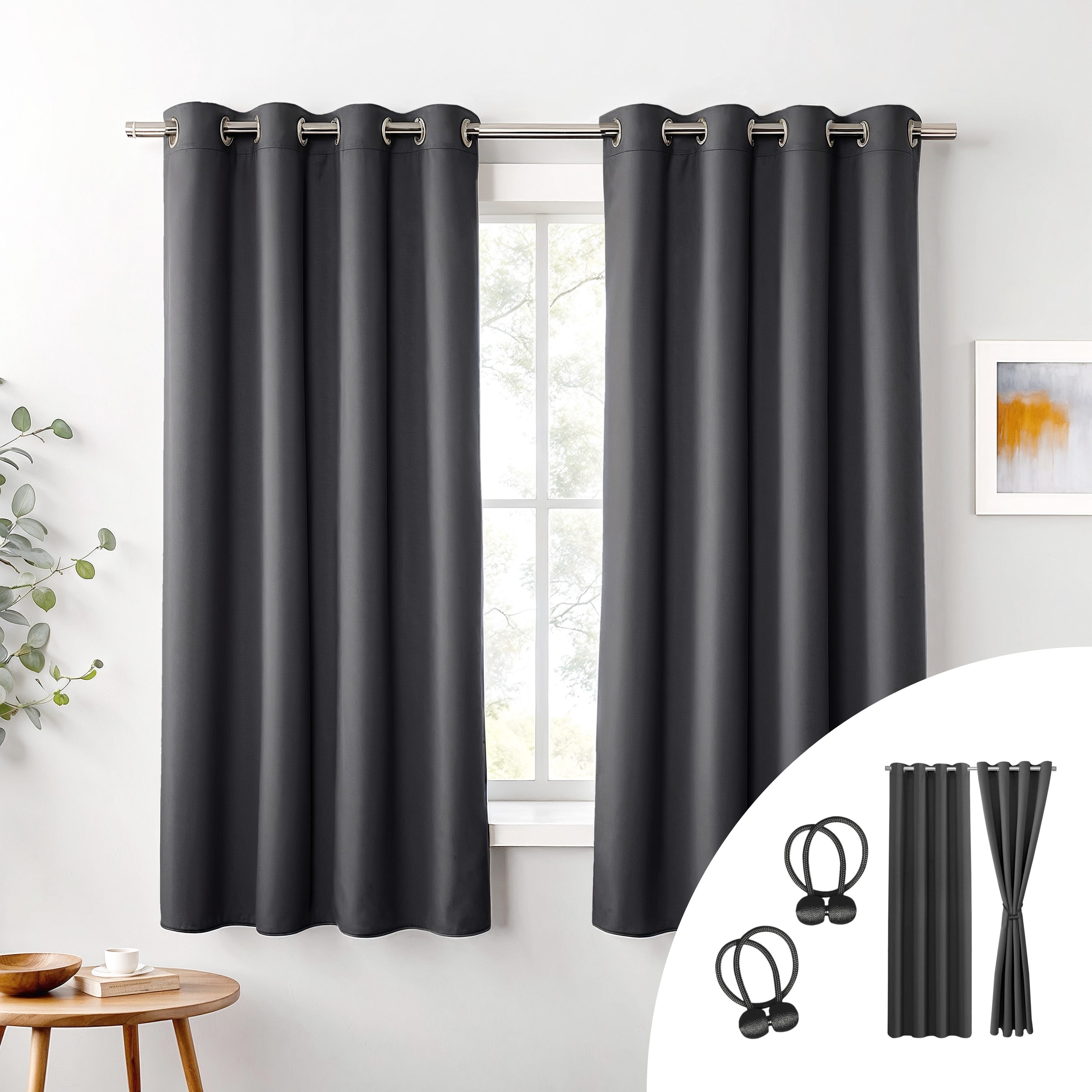 Cozyor Verdunkelungsvorhang 2er-Set inkl. 2 Magnethalter, thermoisolierend, günstig online kaufen