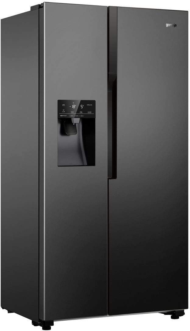 GORENJE Side-by-Side NRS9EVB, 179 cm hoch, 91 cm breit schwarz | Side-by-Side Kühlschränke
