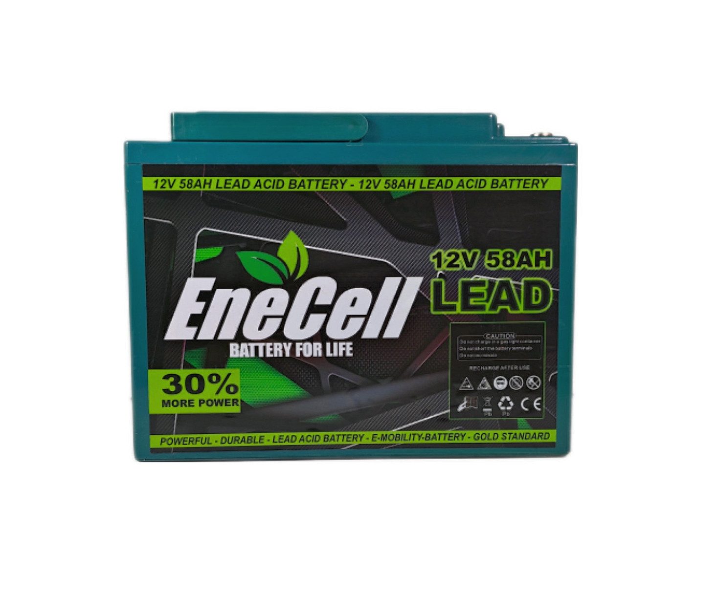 ENECELL Einzelakku 12V 58Ah für ElektroFahrzeuge Kabinenroller Akku 58000 mAh (12 V), mit Tragegriff
