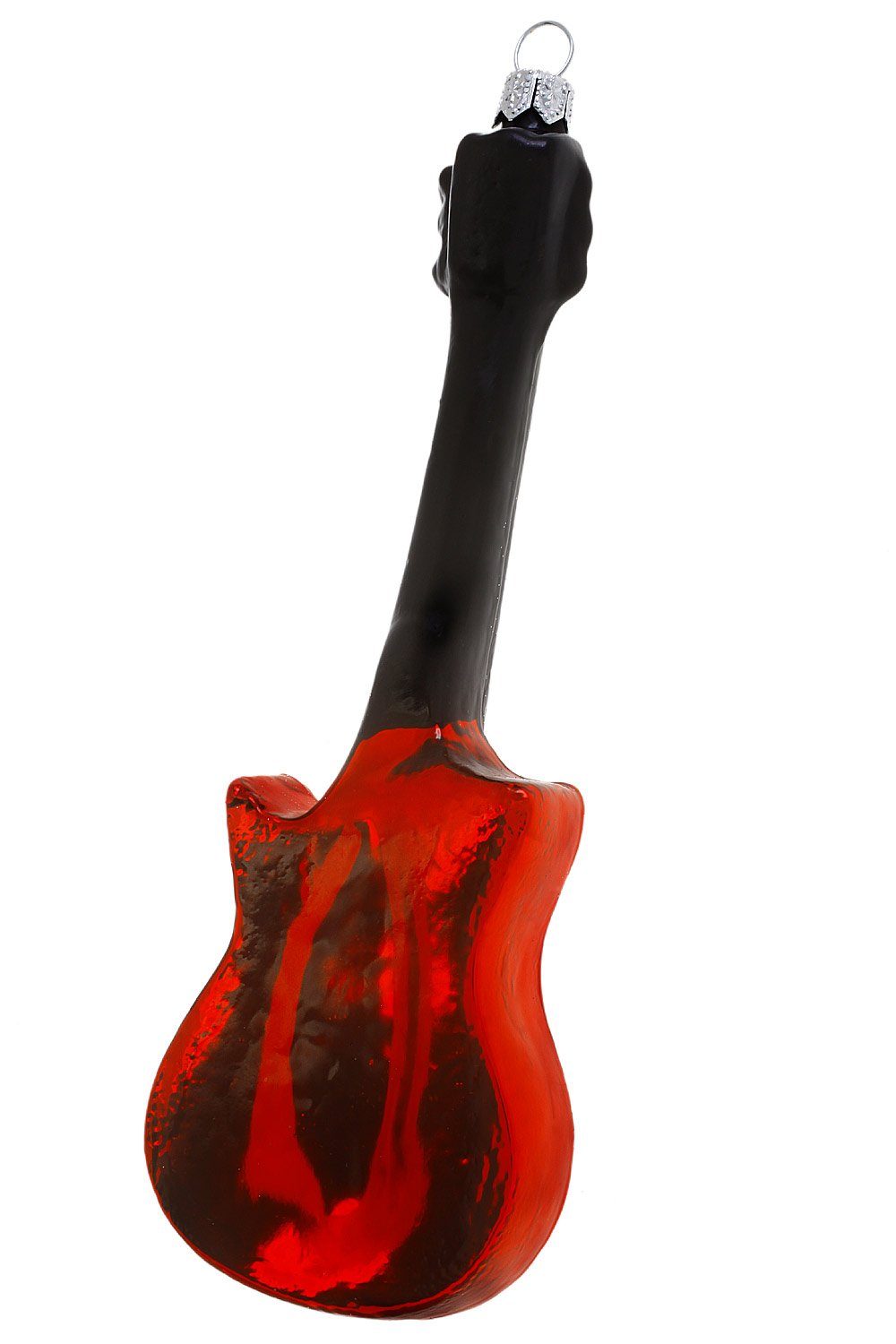 Hamburger Weihnachtskontor Christbaumschmuck - mundgeblasen rot Dekohänger E-Gitarre - handdekoriert weiß