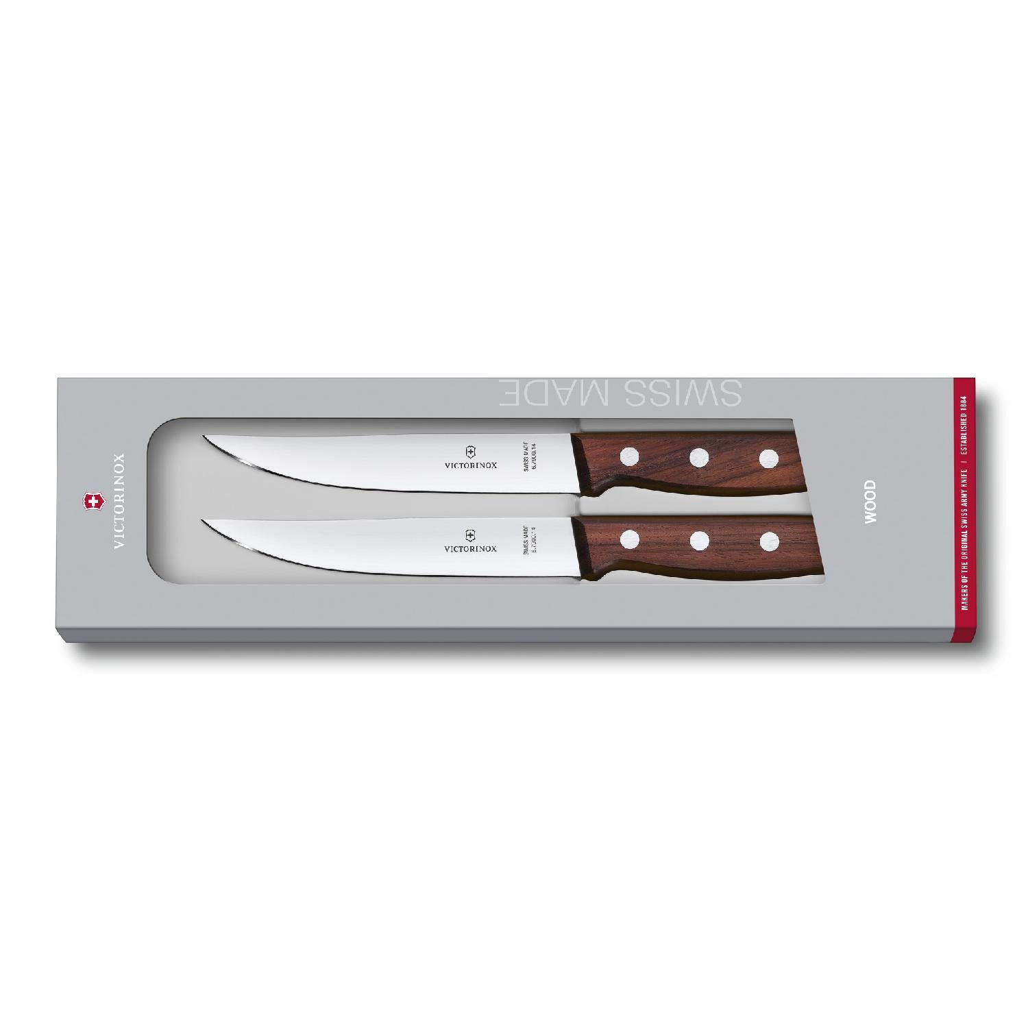 Victorinox Steakmesser Victorinox Rosewood Steakmesser-Set, 2-teilig, Geschenkverpackung