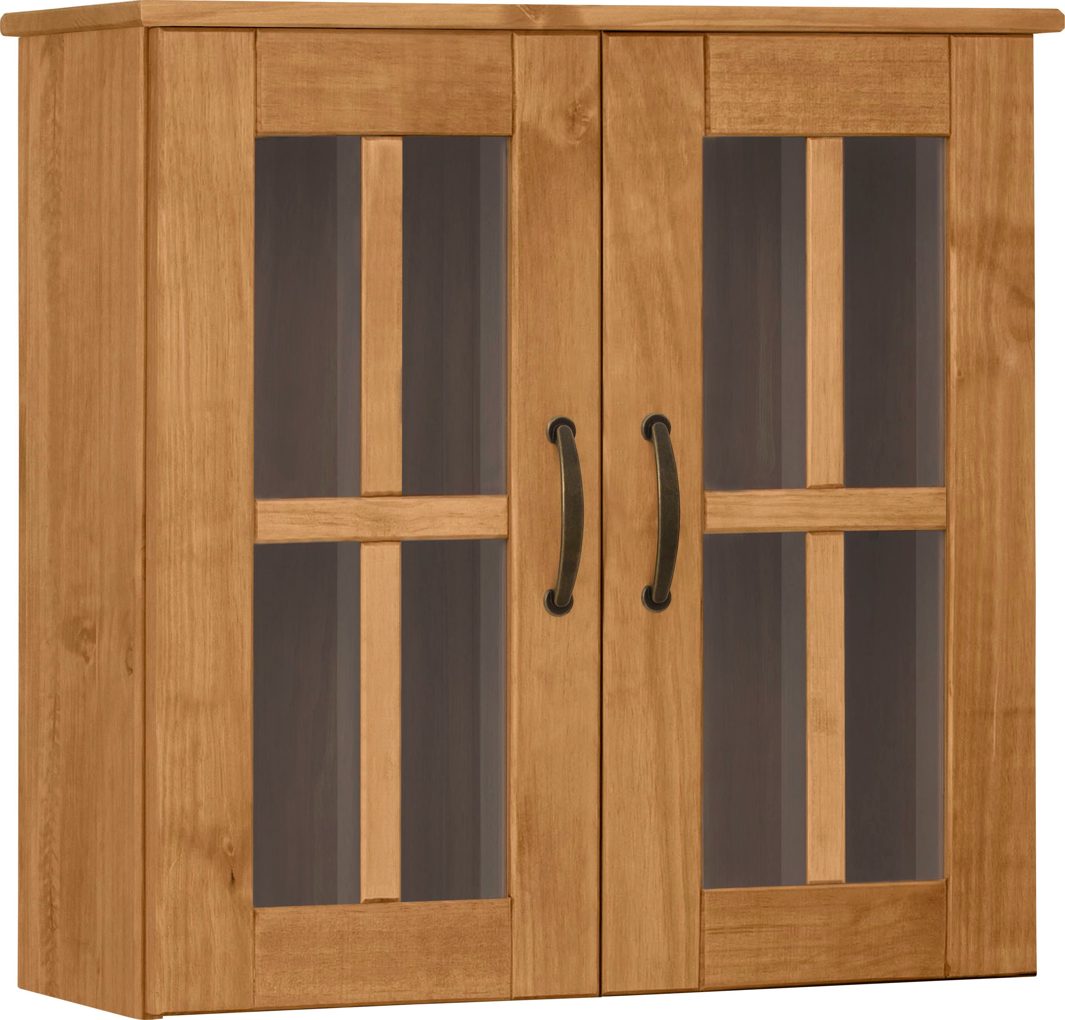 Home affaire Hängeschrank Rodby FSC®-zertifiziertes Massivholz, Griffe Metall, Breite 60cm, Höhe 60cm natur gebeizt/gewachst | natur