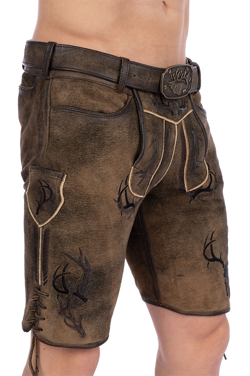 Spieth & Wensky Trachtenlederhose Lederhose Herren kurz - ASTRAL - zeder