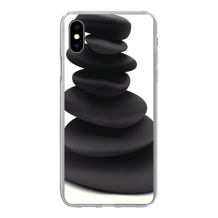 MuchoWow Handyhülle Stapel mit Zen-Steinen Handyhülle Apple iPhone Xs Max Smartphone-Bumper Print Handy