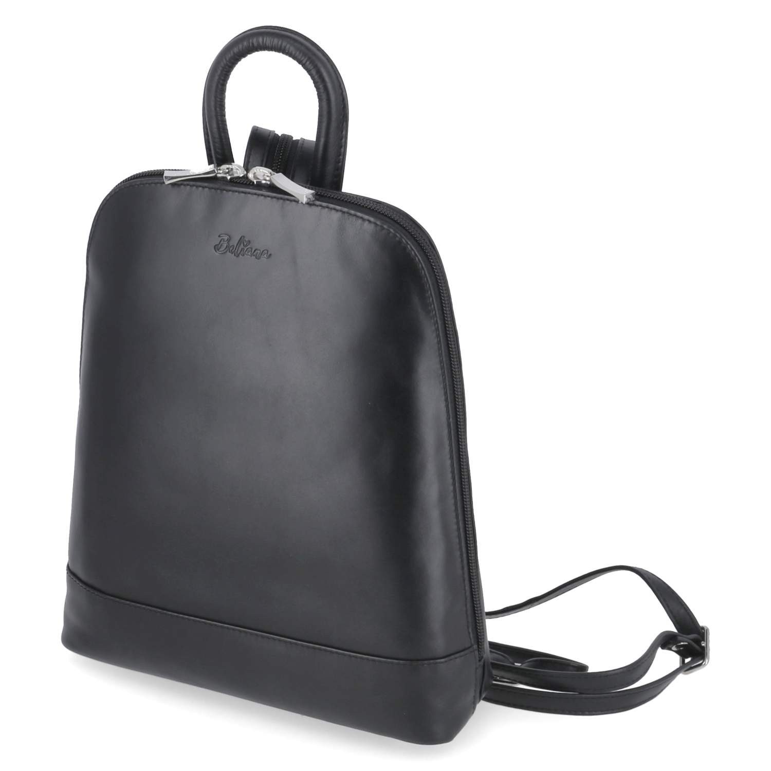 Cityrucksack Beliana BEL2230-01 Rucksäcke Glattleder black