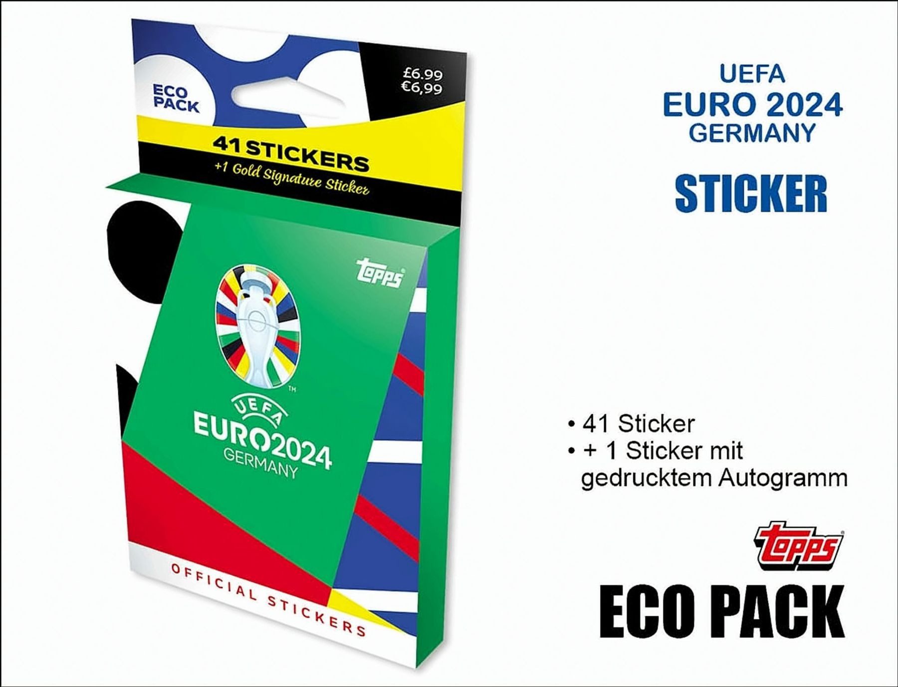 Topps Sammelkarte UEFA EURO 2024 Sticker Eco Pack DE