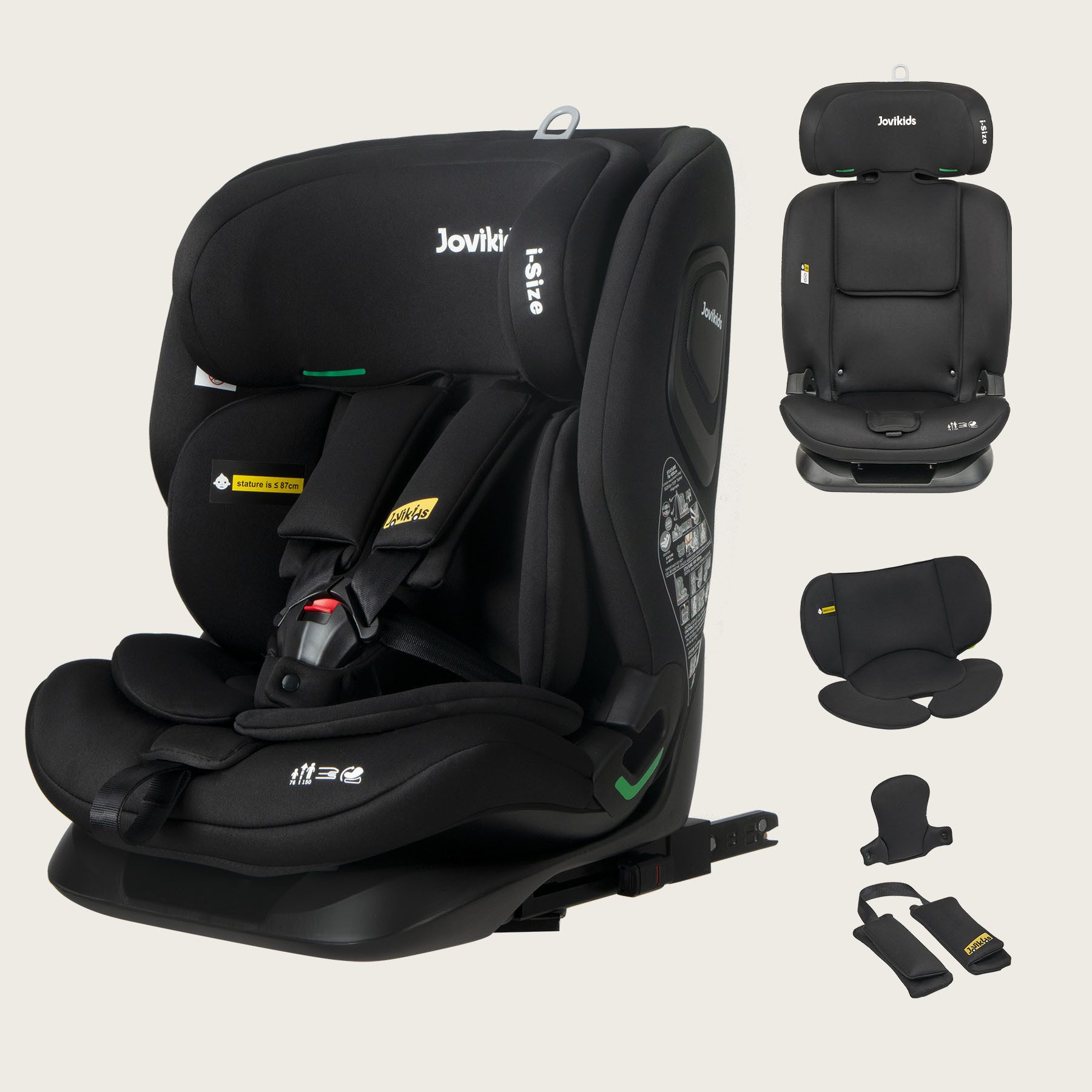 Autokindersitz i-Size, 76-150cm, mit ISOFIX und Ruheposition, ECE R129