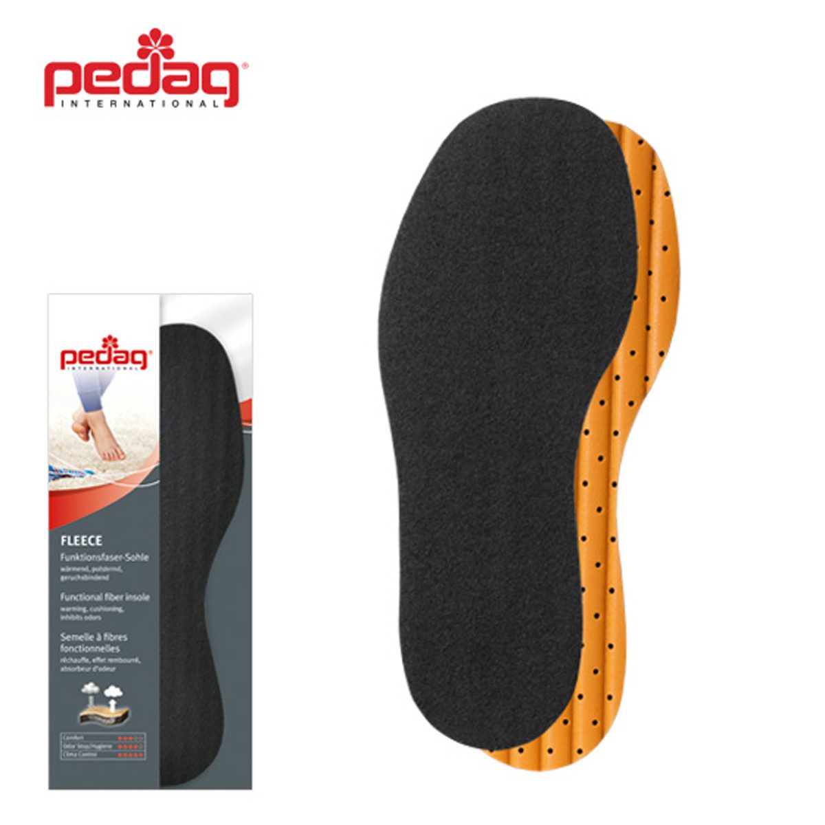 Pedag Einlegesohlen Fleece Kids - die Thermo Wintersohle mit Aktivkohle für Kinder
