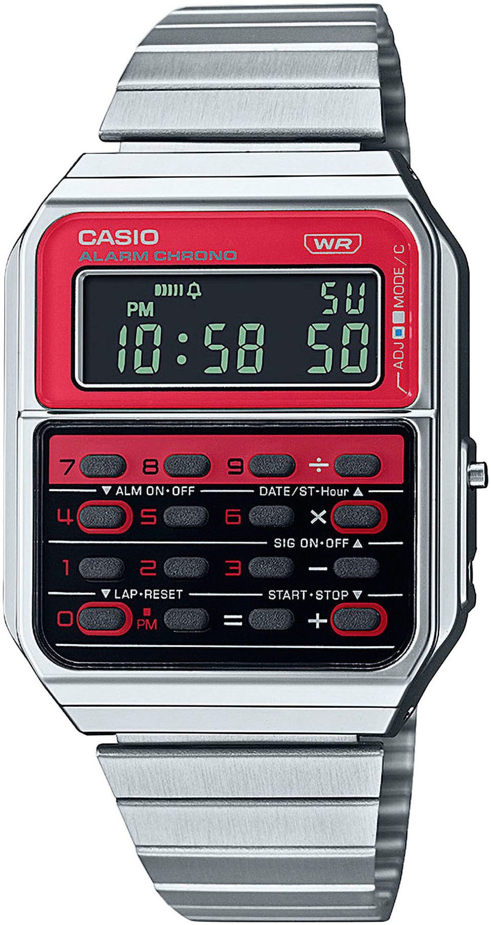 CASIO VINTAGE Chronograph, Quarzuhr, Armbanduhr, Retro, Taschenrechner, digital, Damen, Herren