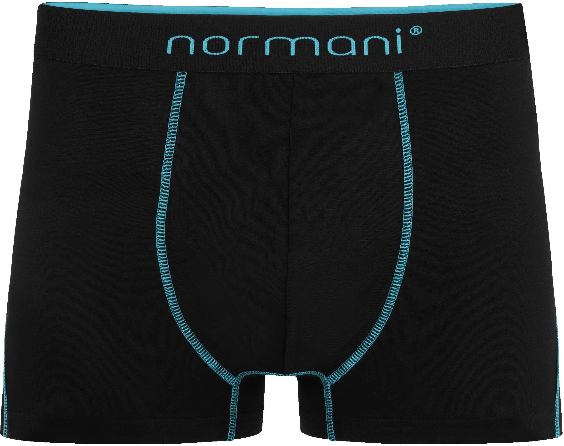 normani Boxershorts 6 Herren Männer Dunkelblau/Hellblau/Türkis aus atmungsaktiver Baumwoll-Boxershorts für Baumwolle Unterhose