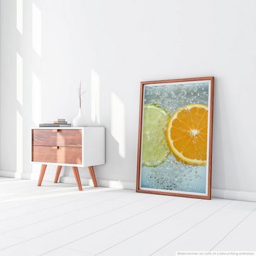 Sinus Art Poster 60x90cm Food-Fotografie Poster Aufgeschnittene Limette und Orange