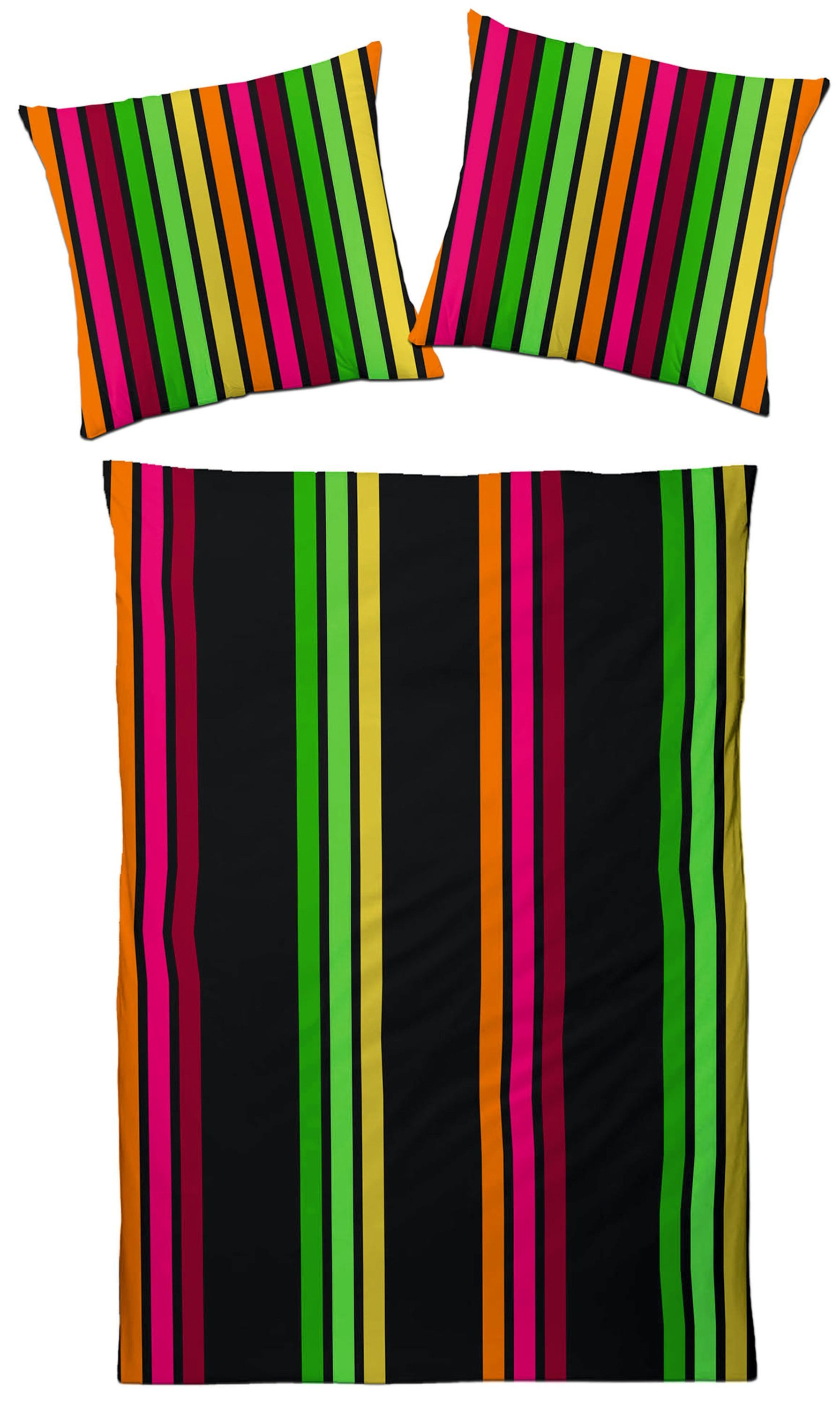 Traumschloss Bettwäsche Interlock Jersey, Interlock Jersey, 2 teilig, buntes Streifenmuster, Regenbogen, Pride