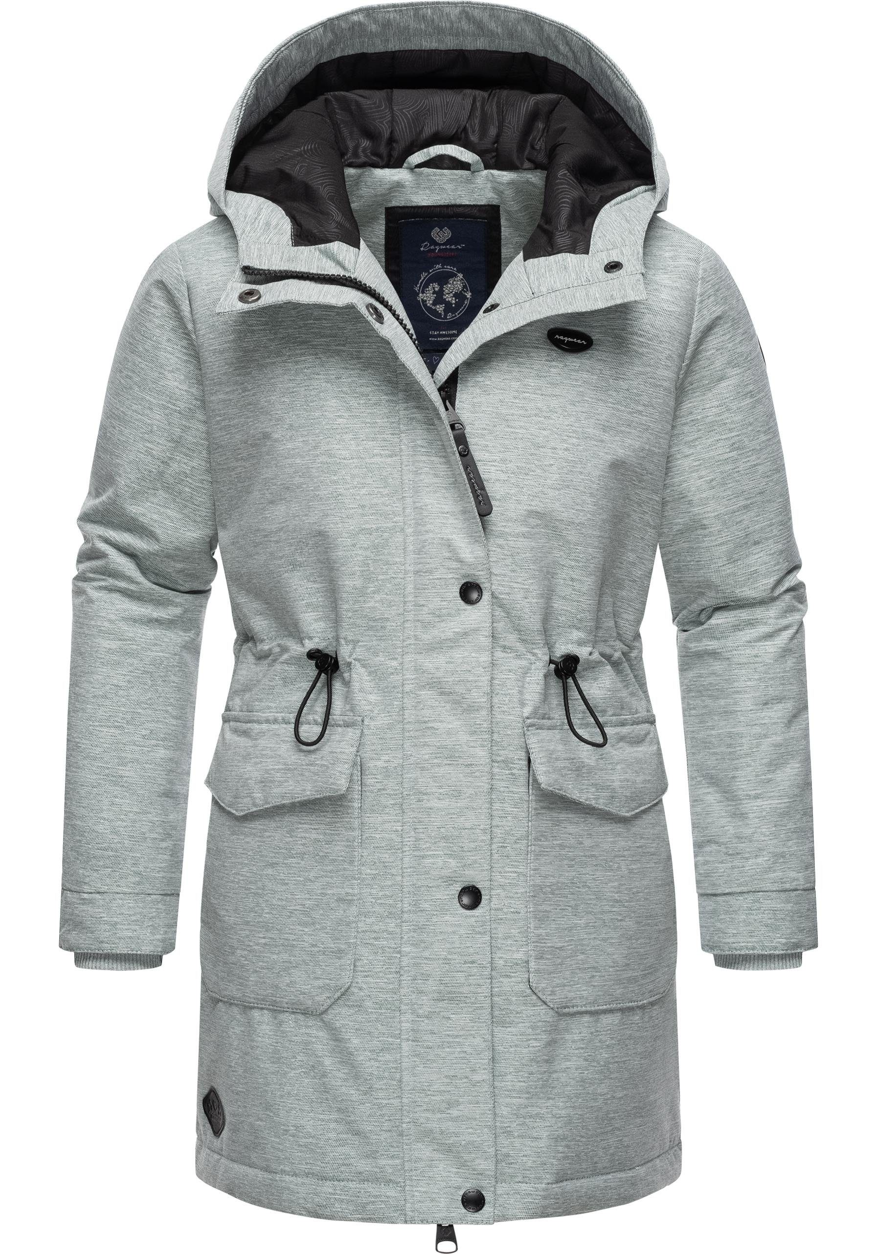 Ragwear Winterjacke Rezinka Mädchen Winterparka mit Kapuze weiß