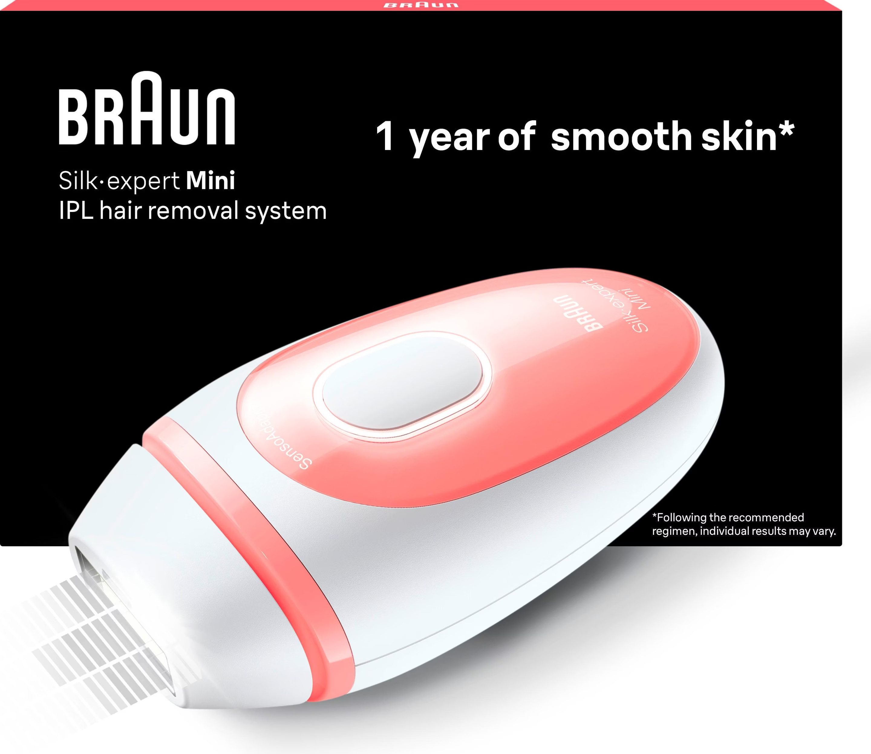 Braun Haarentfernungsgerät Braun Silk-expert Mini PL1000, 300.000 Lichtimpulse, 300.000 Lichtimpulse, Aufbewahrungsbeutel, IPL-Tech, Hautton-Sensor, 300.000 Lichtimpulse, Aufbewahrungsbeutel, IPL-Tech, Hautton-Sensor