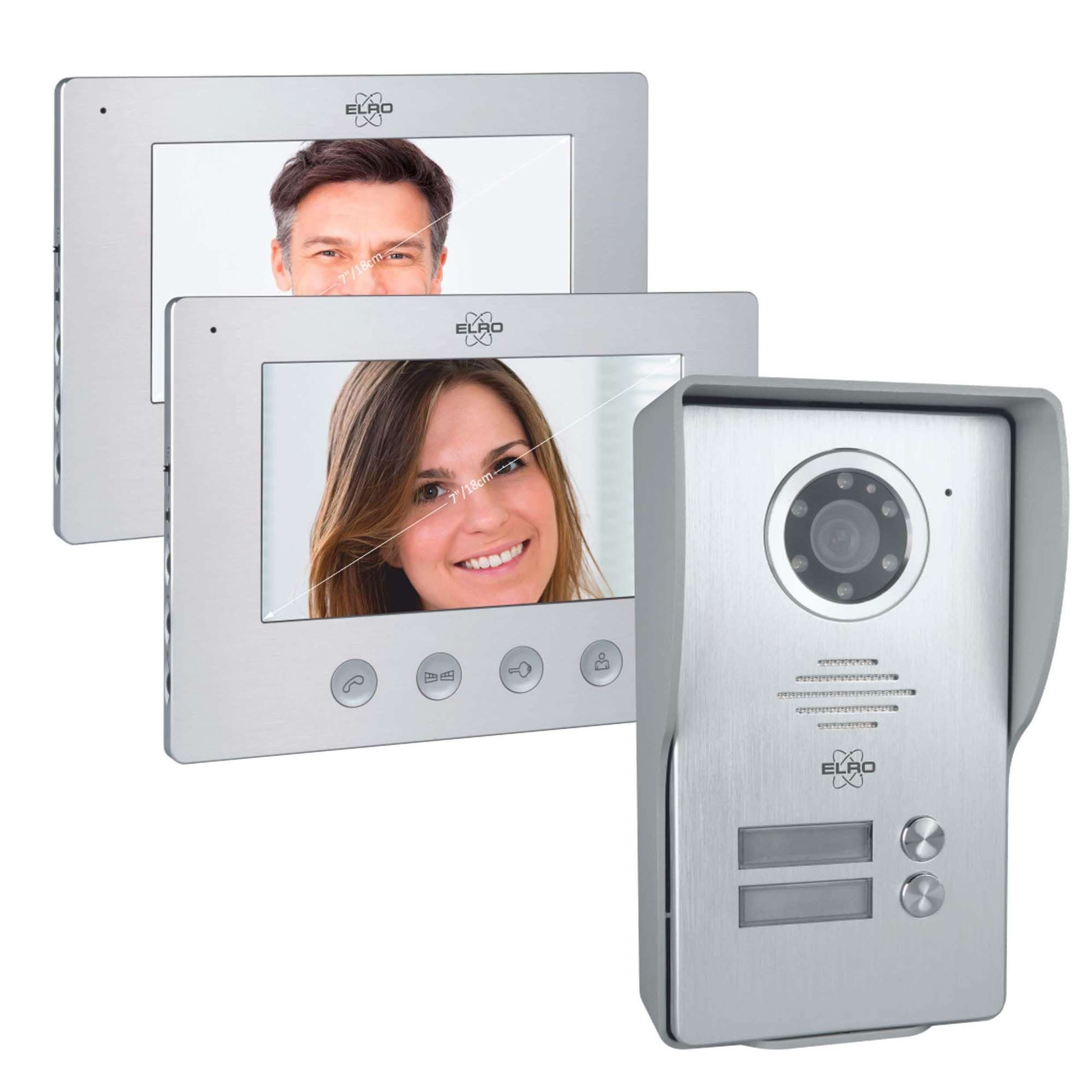 Elro Smart Home Türklingel DV477W2 (Außenbereich / Innenbereich, 2-Familien Video Gegensprechanlage)
