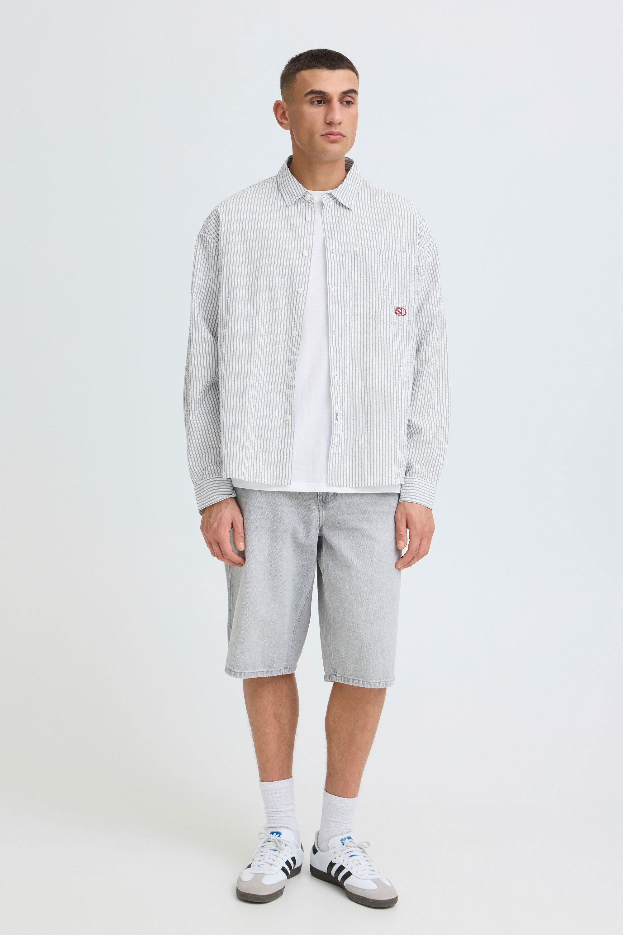 !Solid Langarmhemd SDUmstead Gestreiftes Langarmhemd - Loose Fit