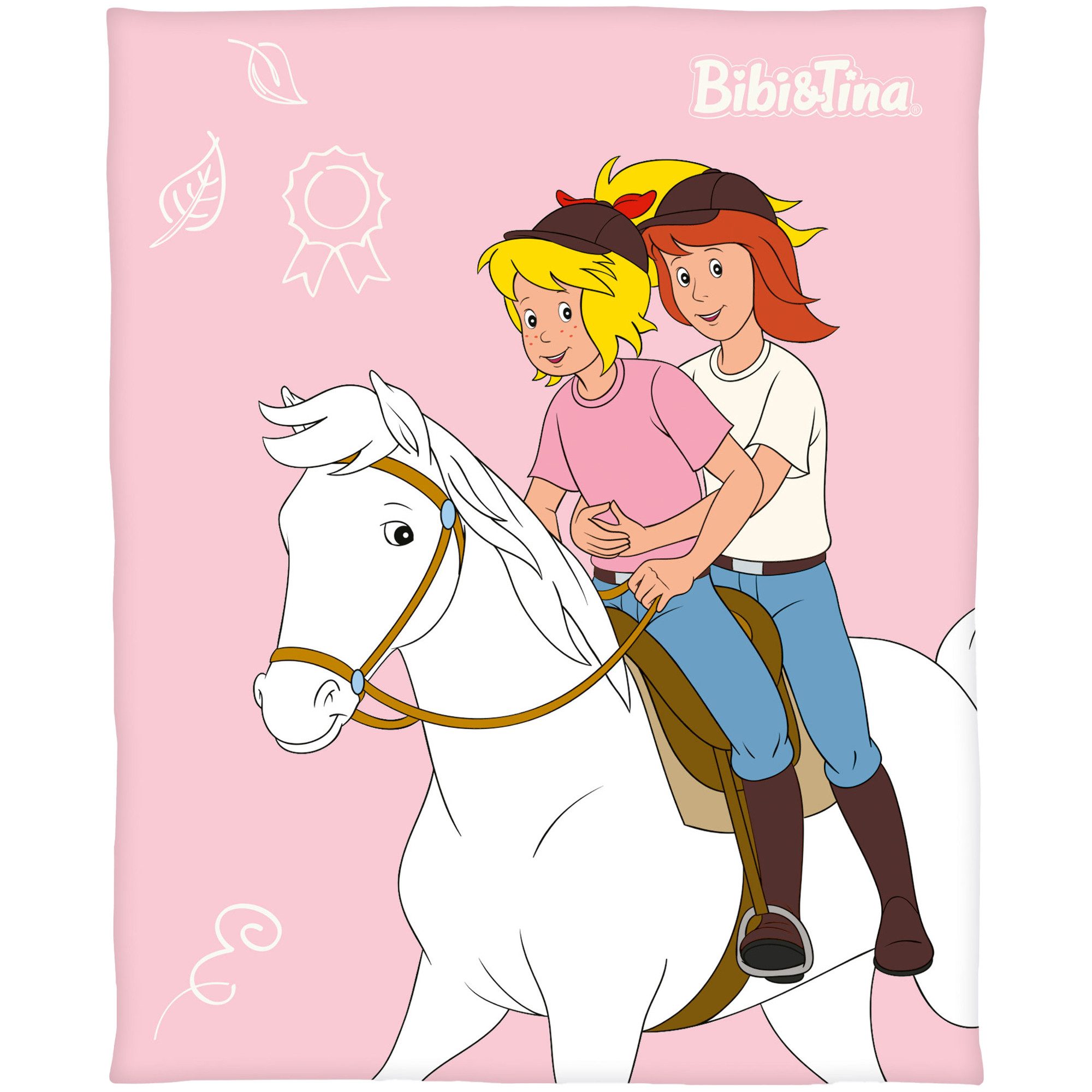 Kinderdecke Bibi und Tina Pferde Decke 130x170 cm weich und kuschelig Fleec günstig online kaufen