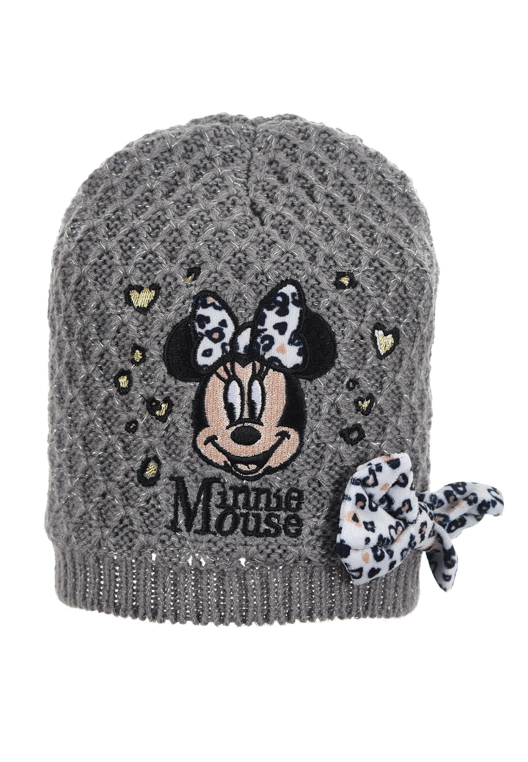 Disney Minnie Mouse Beanie Baby Mädchen Winter-Mütze Grau