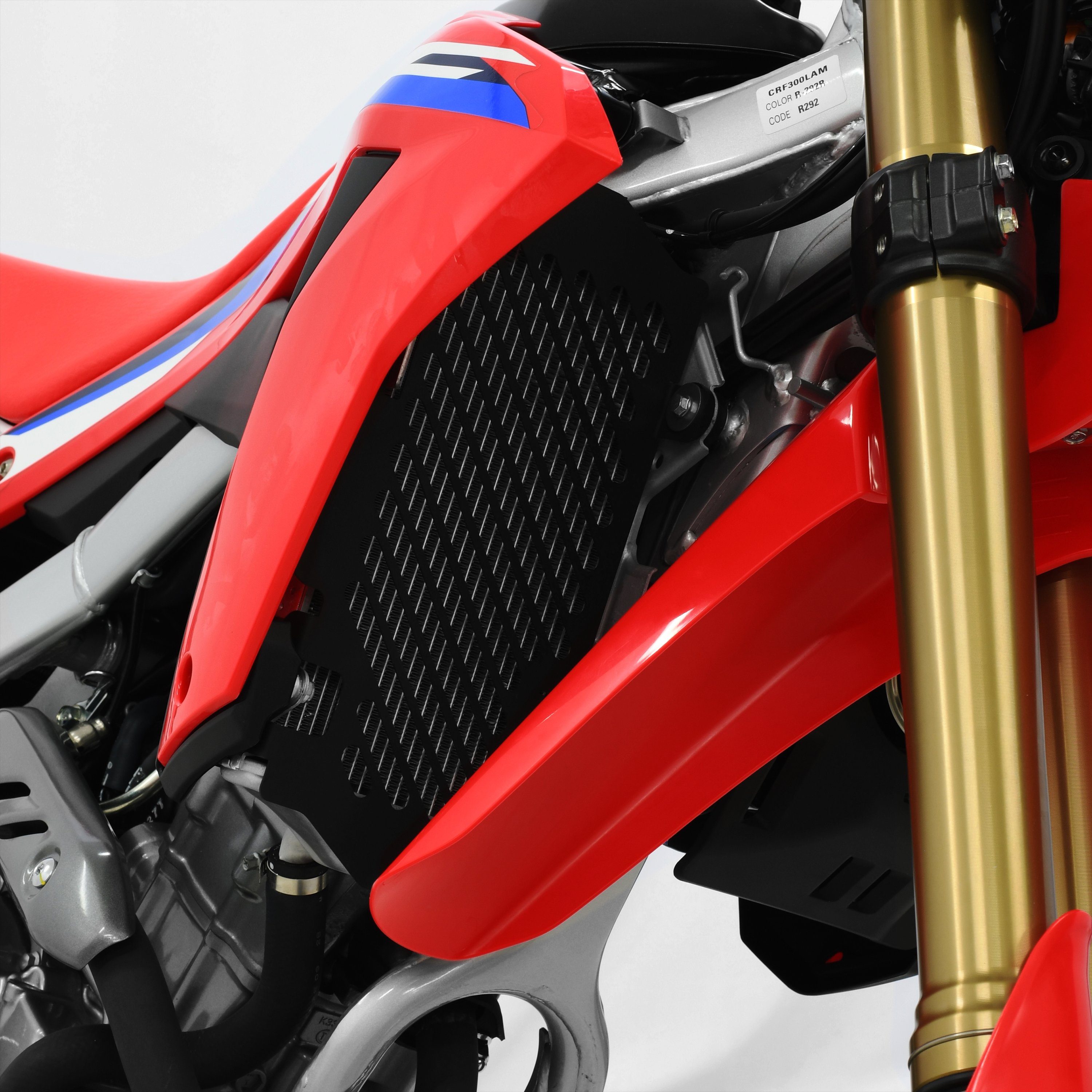 Motorradkühlerabdeckung für Kühlerabdeckung schwarz, ZIEGER L Honda Clean 300 Motorrad-Additiv CRF