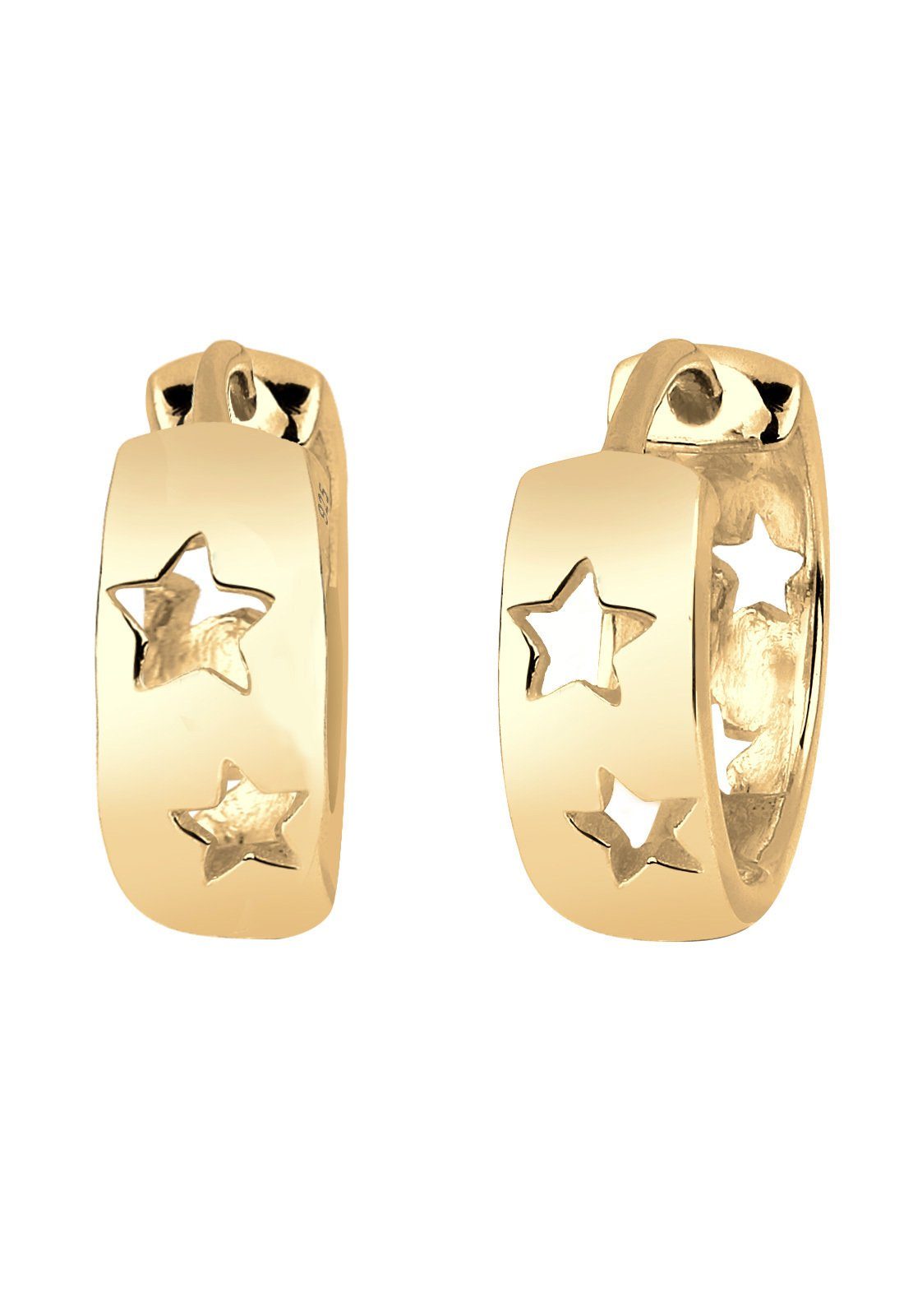 Creolen 925 Gold Sterne Trend Elli Silber Astro Creolen Paar