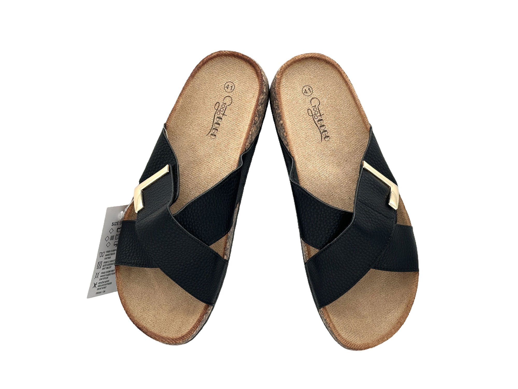 Nowaland Damen Pantoletten – Bequeme Sommer Sandalen mit Korkoptik Pantolette Leicht, bequem, modisch mit weicher Korkoptik-Sohle – Bild 4 von 5