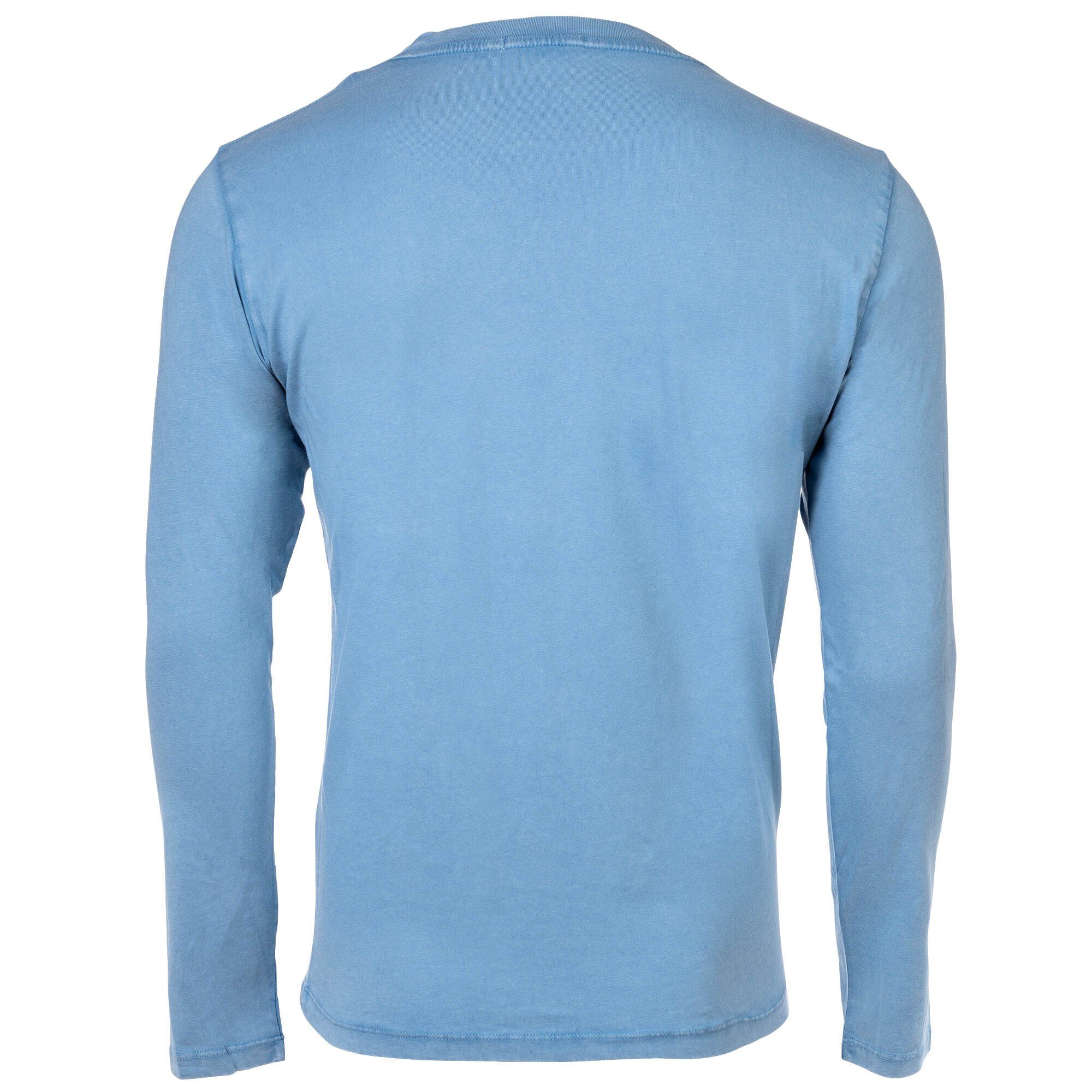 Jersey Rundhals, T-Shirt Baumwolle, Blau Longsleeve, Herren Replay