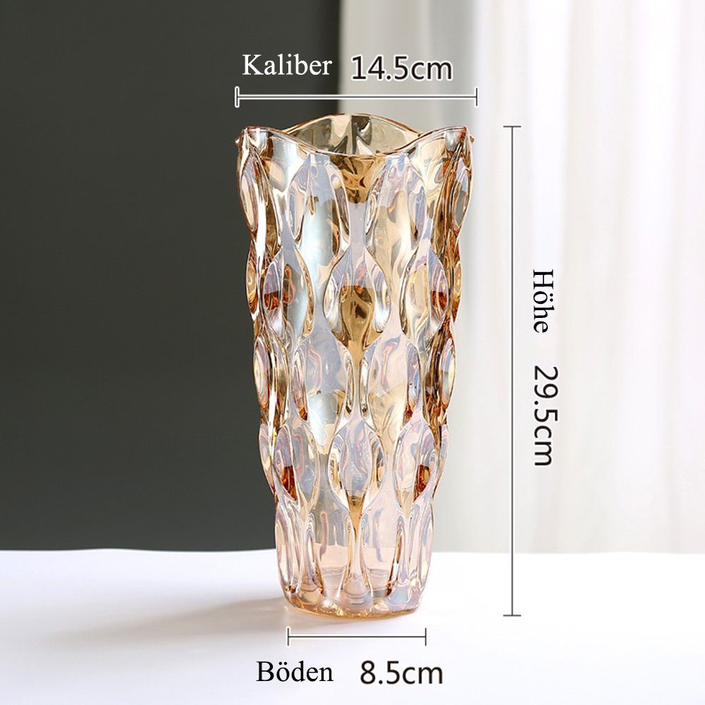 NUODWELL Dekovase Glas Blumenvase,Deko Wohnzimmer,Modern Glas günstig online kaufen