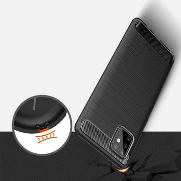 CoverKingz Handyhülle Hülle für Samsung Galaxy Note10 Lite Handyhülle Silikon Case 16,37 cm (6,7 Zoll), Handyhülle Bumper Silikoncover Softcase Carbonfarben