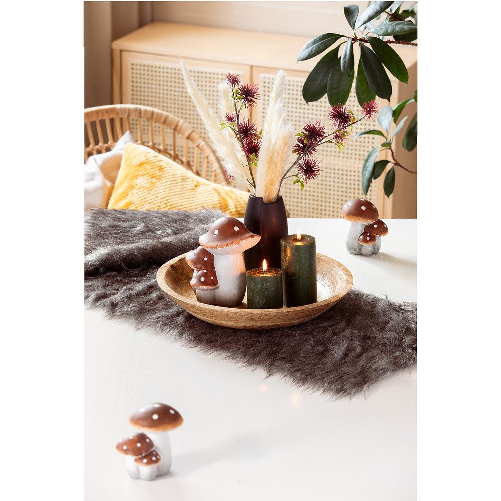 KCB Dekolicht Stumpenkerze - Rustic - ca. 7 x 13 cm - dunkelgrün