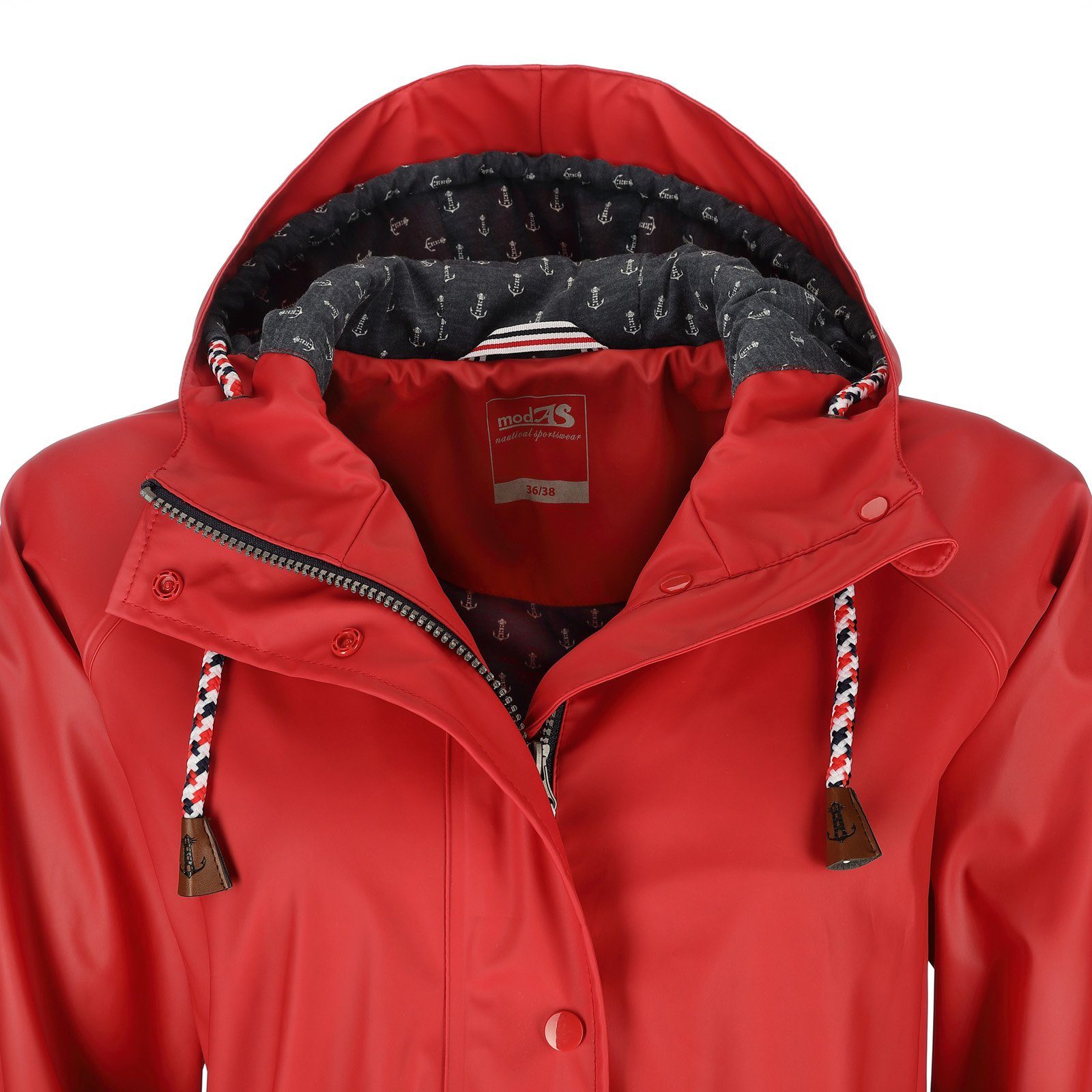 FRIESEN Friesennerz Regenjacke "Oh! Nass'is!" II Damen Regenmantel - Outdoor-Jacke Parka Wasserdicht Leichtes Jersey-Innenfutter, Verschweißte Nähte, Taillen-Kordelzug