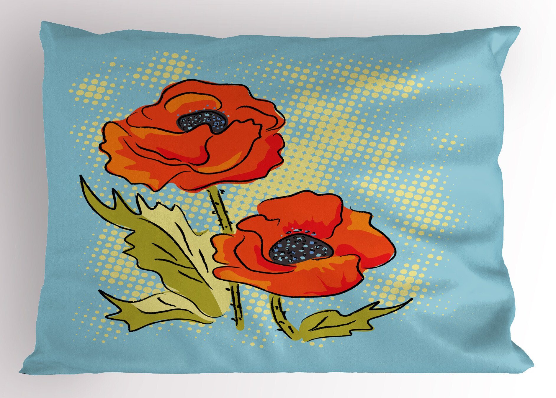 Muster King Poppies Stück), (1 Size Kissenbezüge Standard Dekorativer Abakuhaus Blume Grafische Kissenbezug, Gedruckter