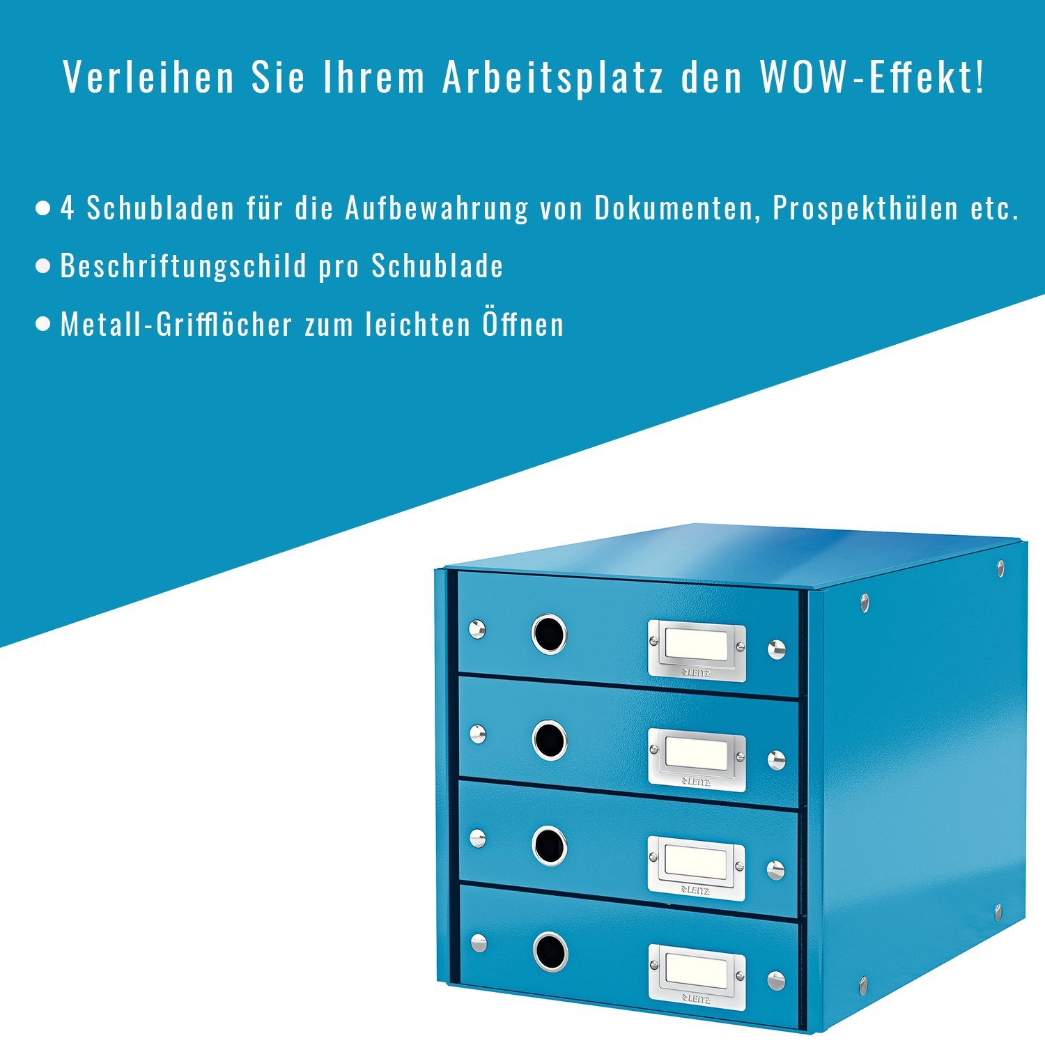 & WOW, LEITZ blau Briefablage Schubladen) (4 Store Schubladenset Click