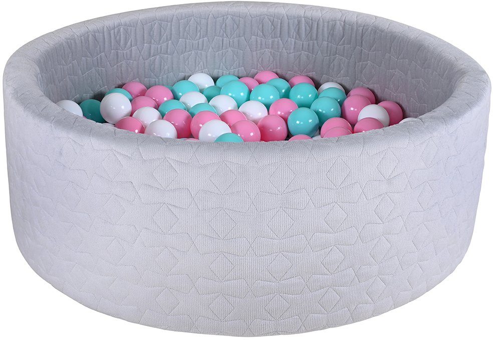 Knorrtoys® Bällebad Soft, Geo Grey, mit 300 Bällen rose/creme/lightblue; Made in Germany
