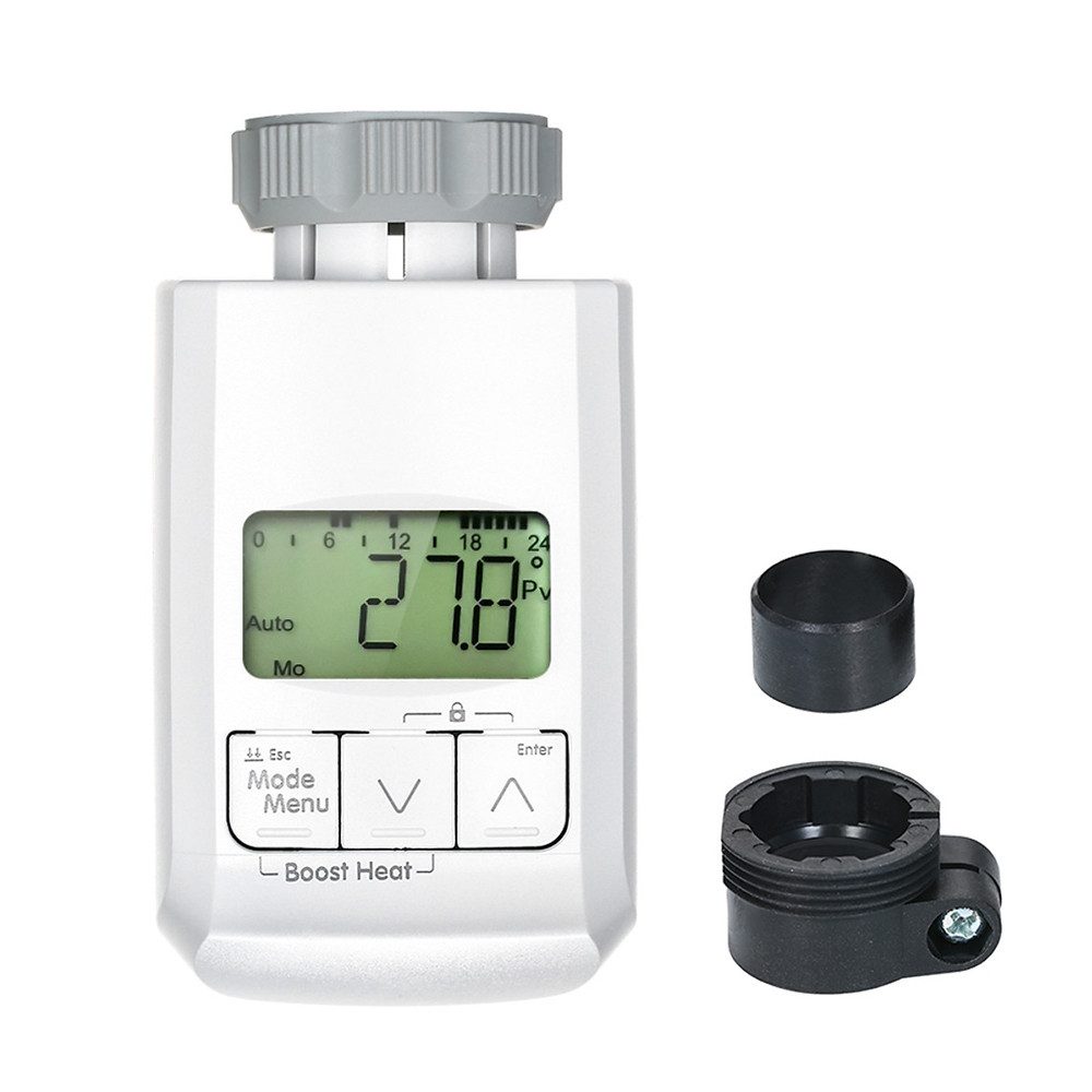 Heizkörperthermostat Programmierbares Heizkörperthermostatventil,digitaler LCD Weiß