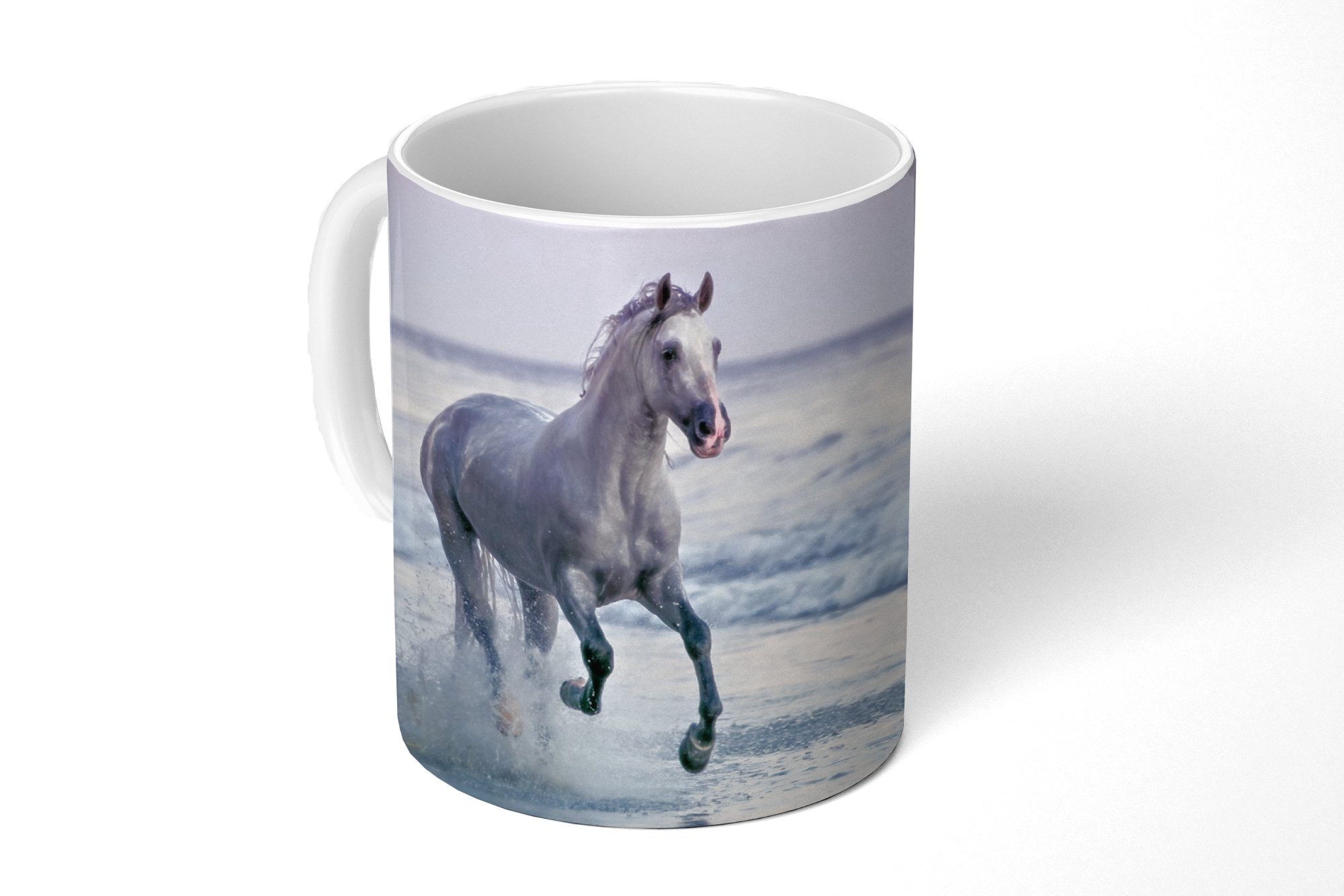 MuchoWow Tasse Pferd - Meer - Pastell, 1-tlg., Keramik, Kaffeetassen, Teetasse, Becher, Kaffeebecher, Geschenk