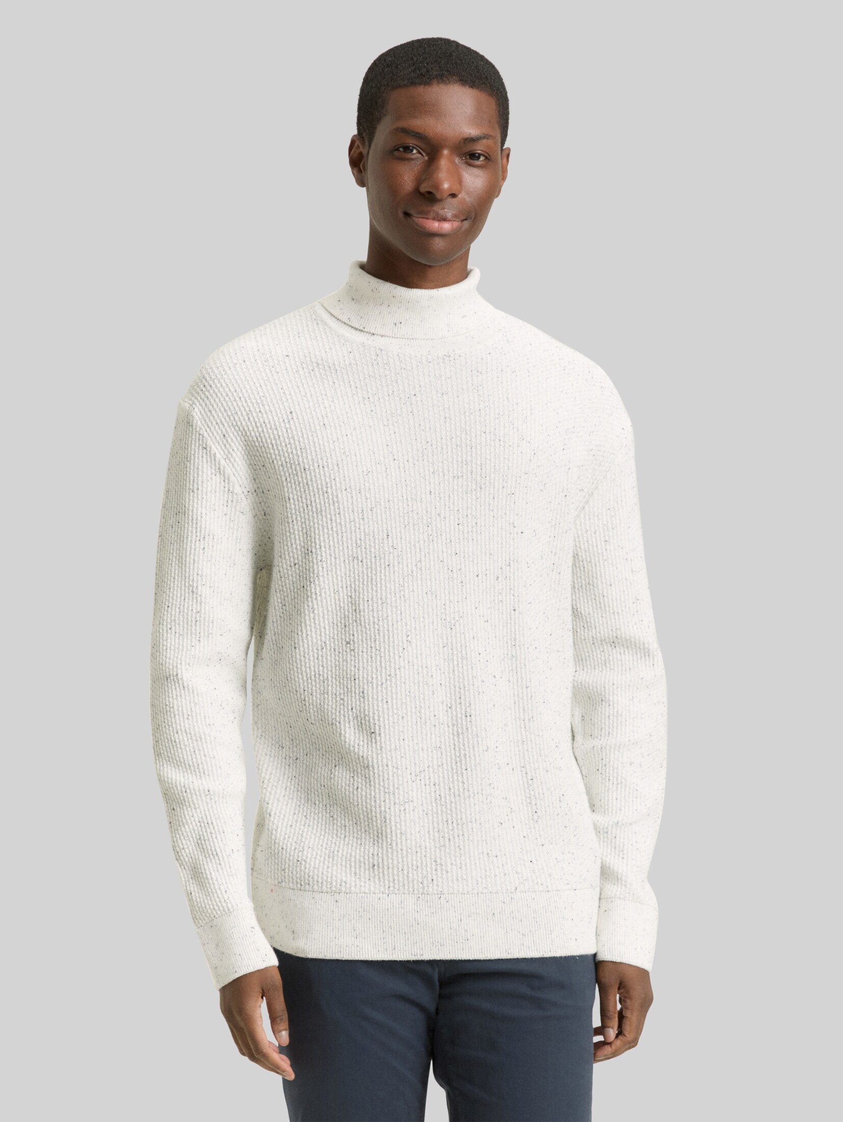 TOM TAILOR Denim Strickpullover Pullover & Strickjacken Rollkragenpullover aus Noppengarn
