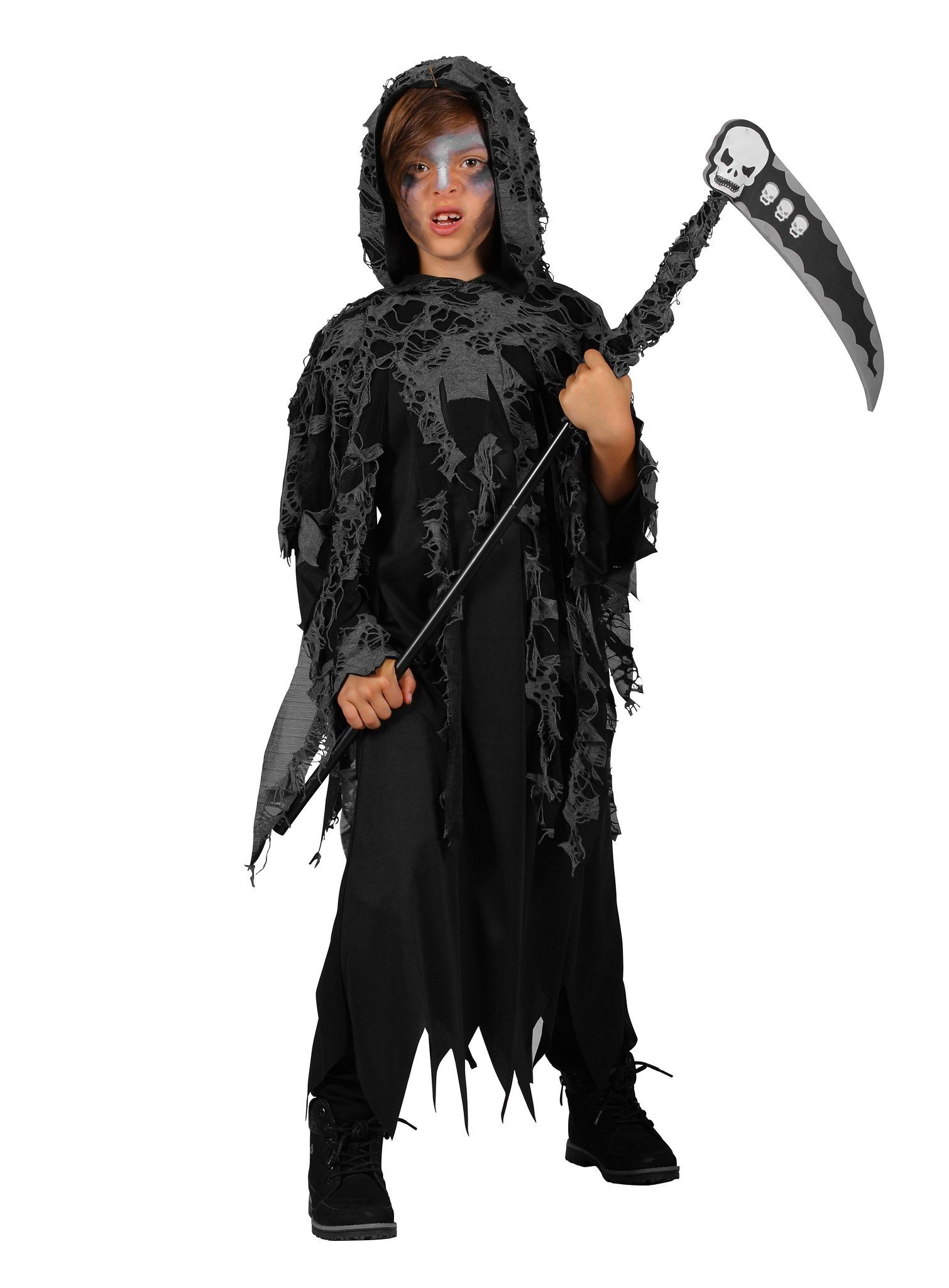 thetru Teufel-Kostüm Sensenmann - Skelett Halloween Kostüm Kinder, Mit diesem Kostüm macht Dein Kind einen guten Schnitt!
