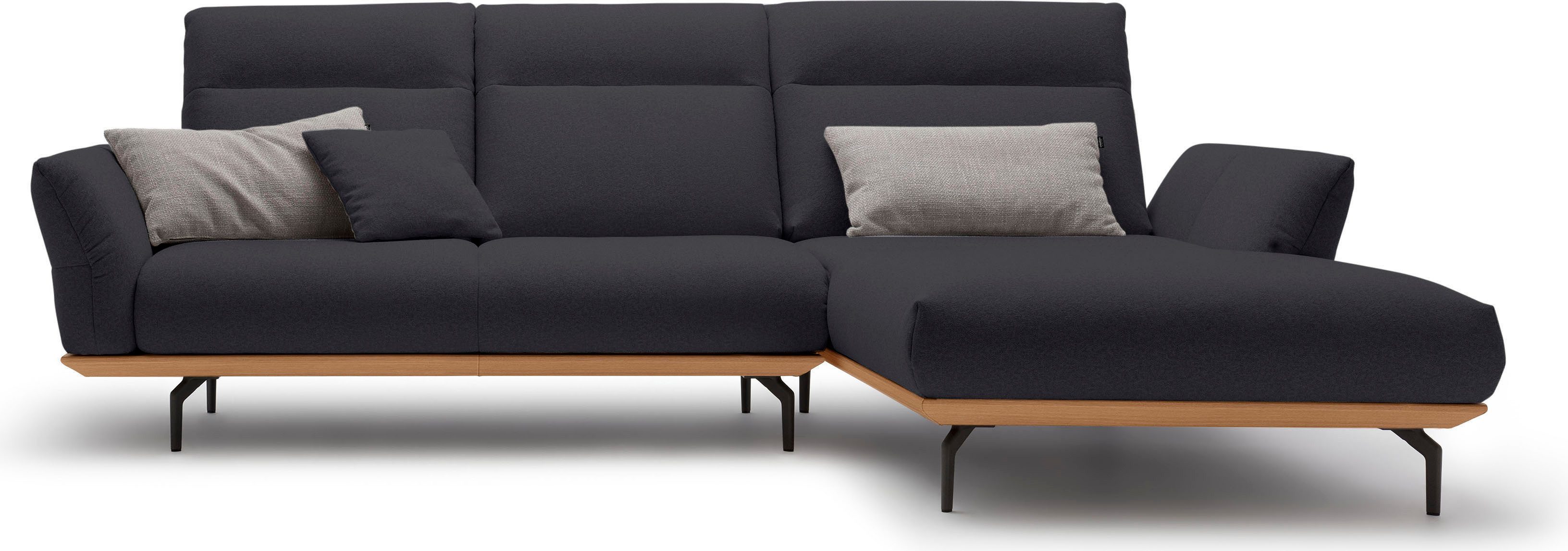 Creation BY ROLF BENZ Ecksofa CR.460, Sockel in Eiche, Alugussfüße in umbragrau, Breite 298 cm