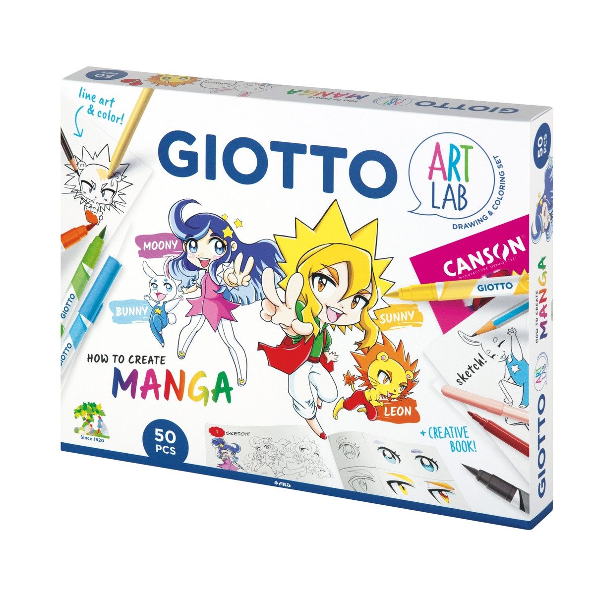 LYRA Kreativset GIOTTO Mal- und Zeichenset ART LAB Manga 50 Teile
