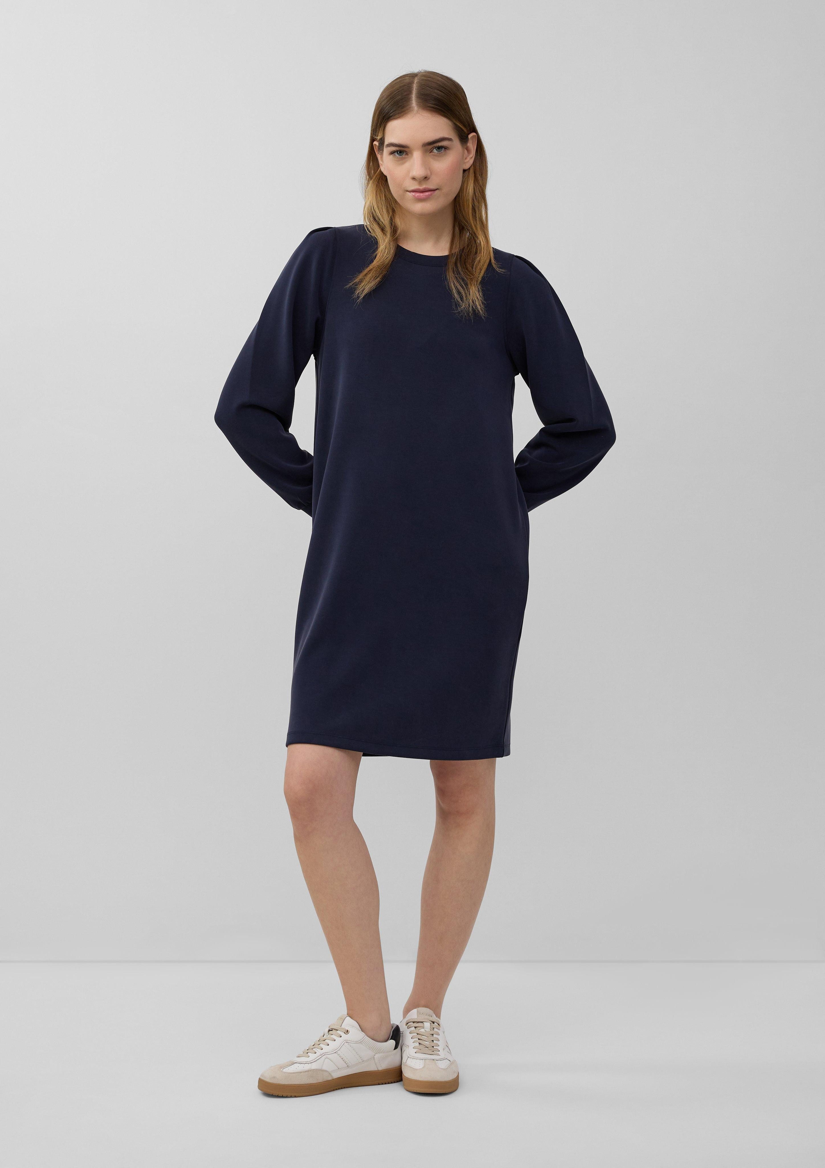 Minikleid Scuba-Kleid mit Faltendetail am Arm