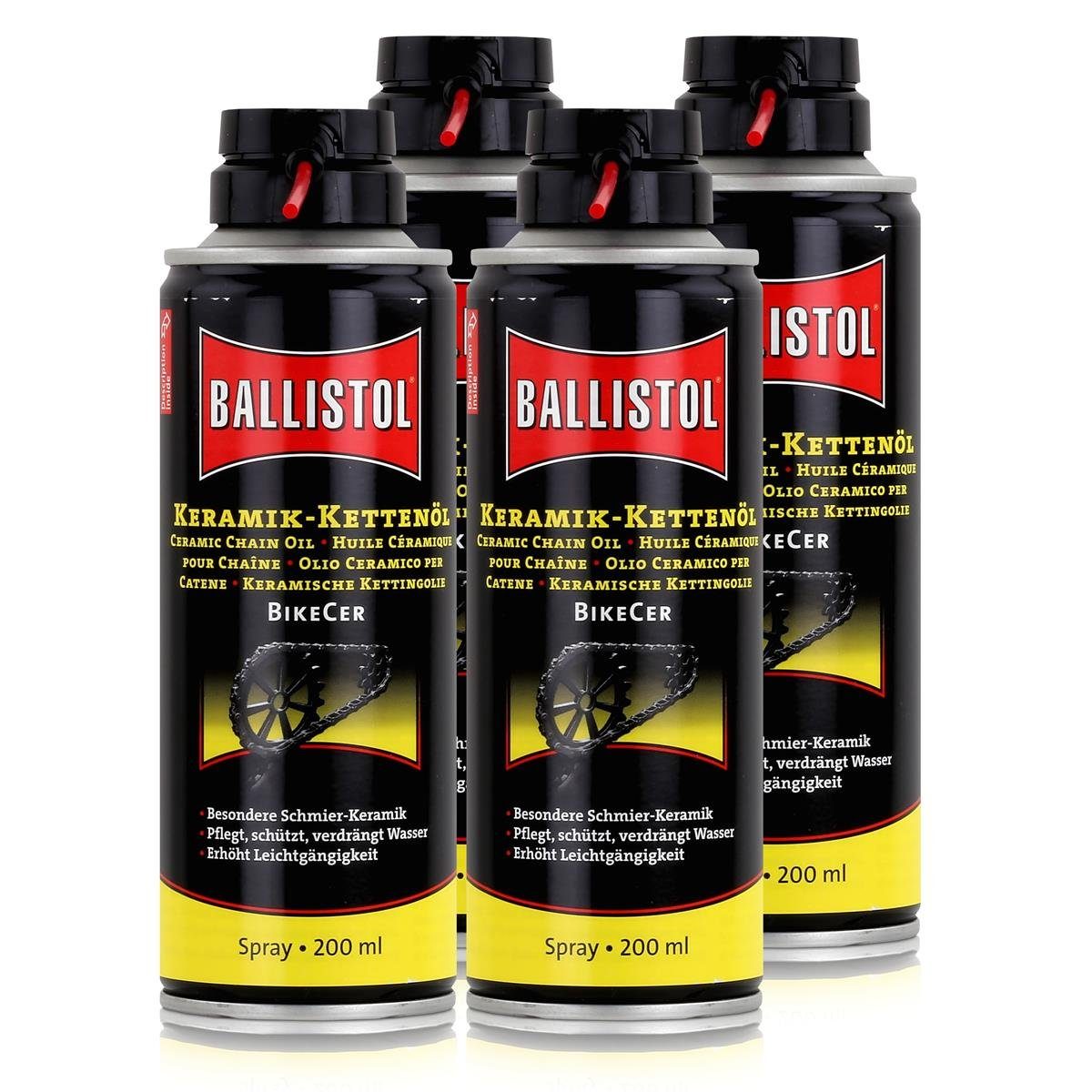 Ballistol Multifunktionsöl Ballistol Keramik-Kettenöl Spray BikeCer 200ml  auch für Federgabel, Dä, Inhalt je: 200ml